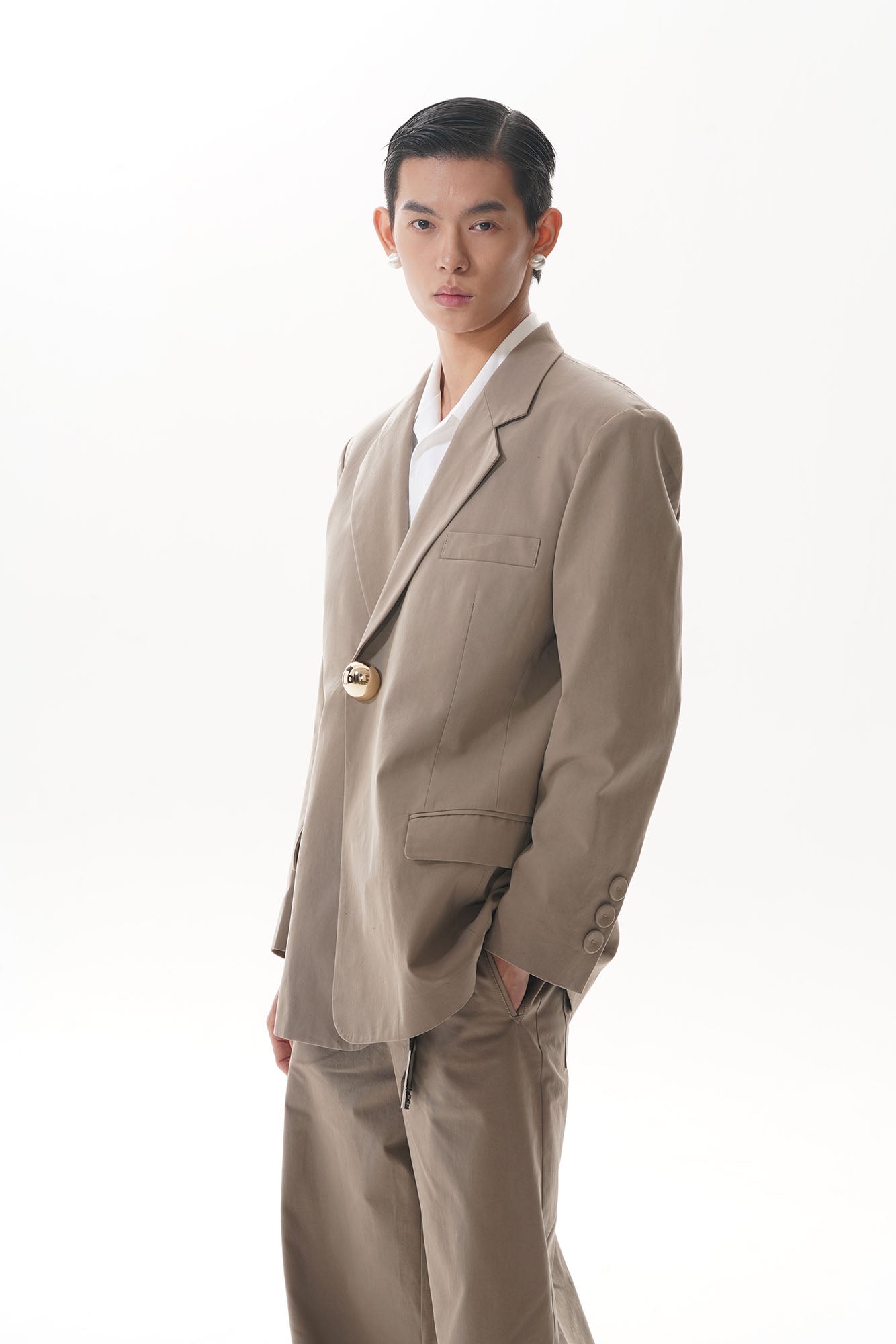 ORAL UTOPIA Essential Metal Button Blazer, premium urban and streetwear designers apparel on PROJECTISR.com, ORAL UTOPIA