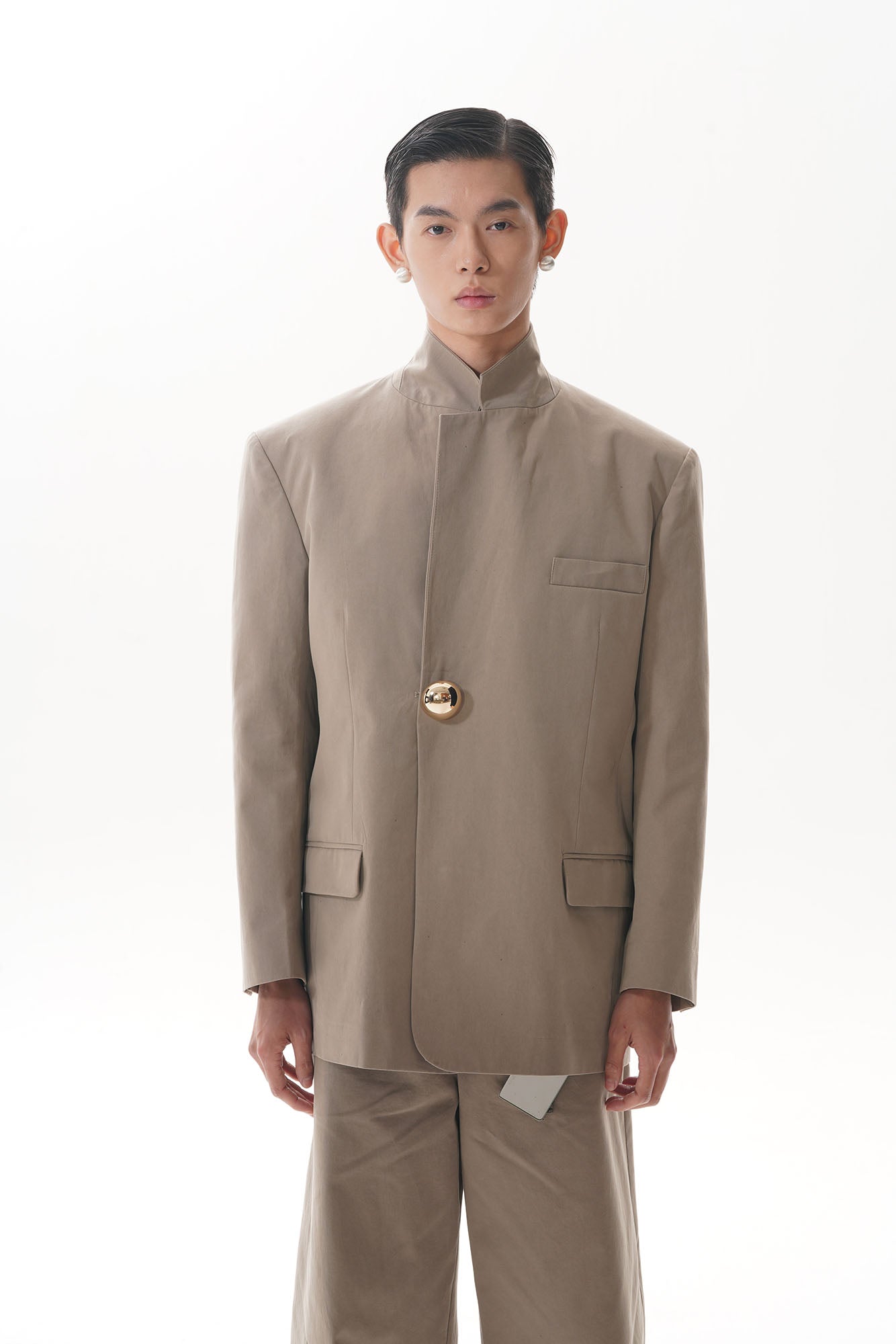 ORAL UTOPIA Essential Metal Button Blazer, premium urban and streetwear designers apparel on PROJECTISR.com, ORAL UTOPIA