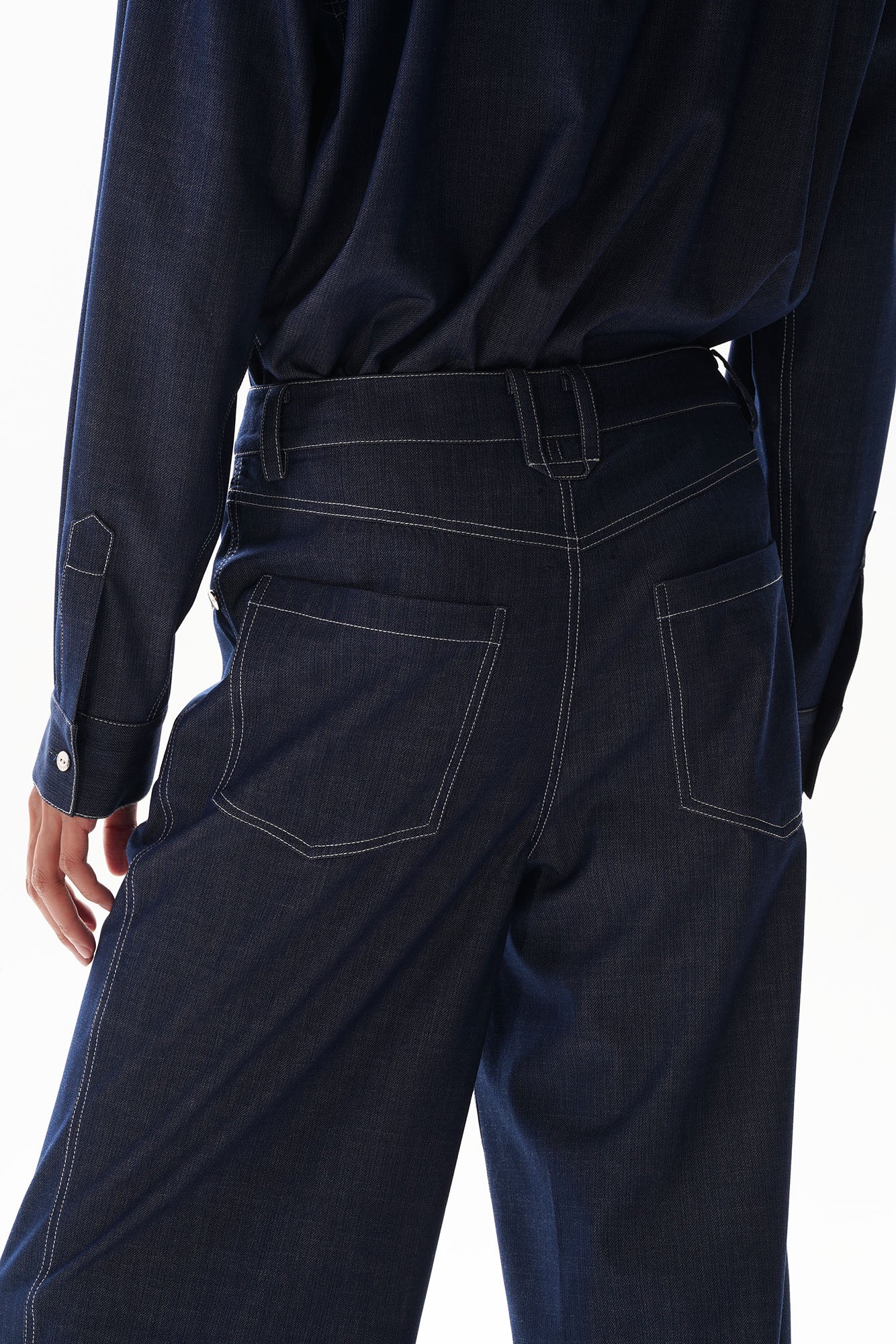 ORAL UTOPIA Classical Contrast-Stitched Straight-Leg Jeans, premium urban and streetwear designers apparel on PROJECTISR.com, ORAL UTOPIA