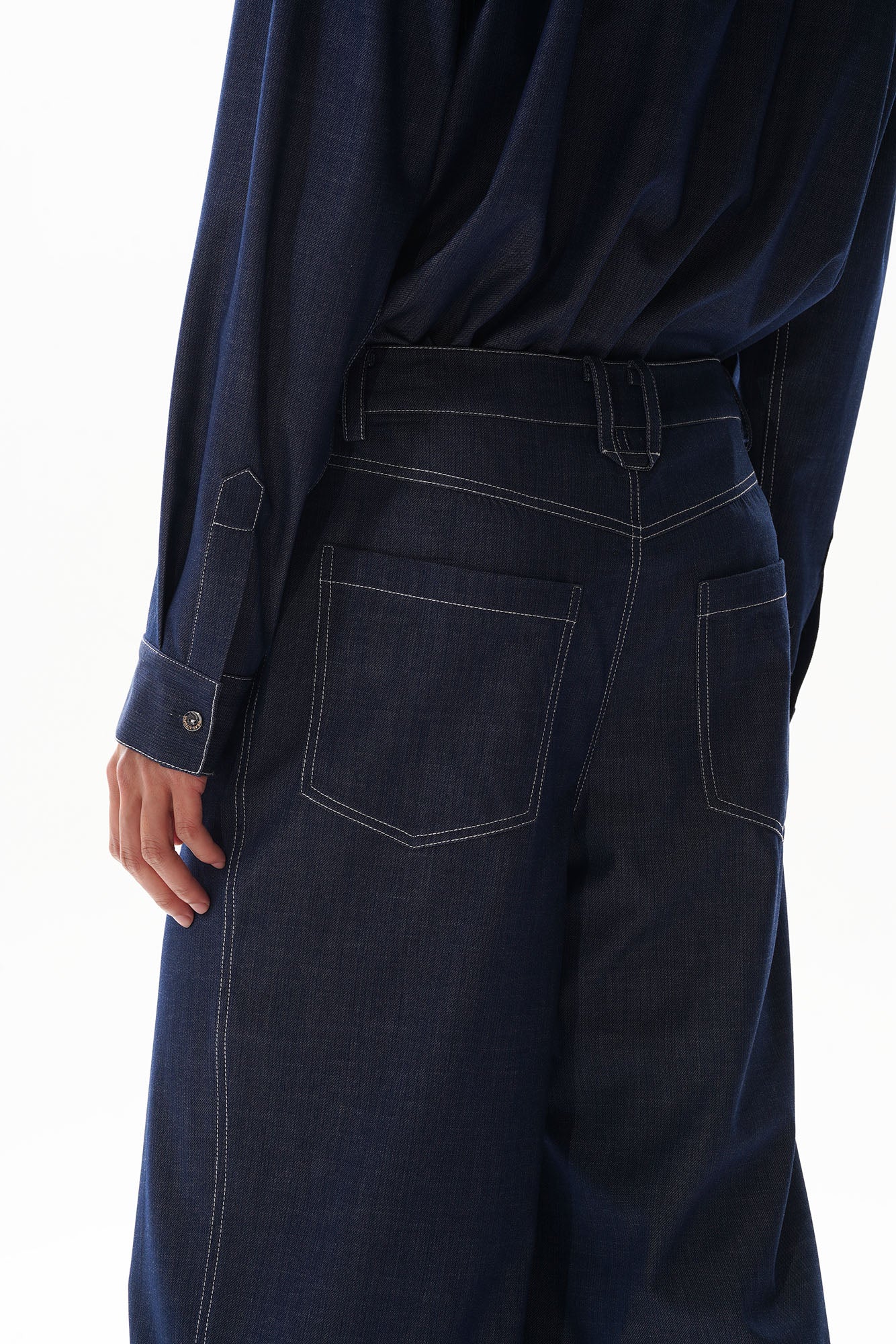 ORAL UTOPIA Classical Contrast-Stitched Straight-Leg Jeans, premium urban and streetwear designers apparel on PROJECTISR.com, ORAL UTOPIA