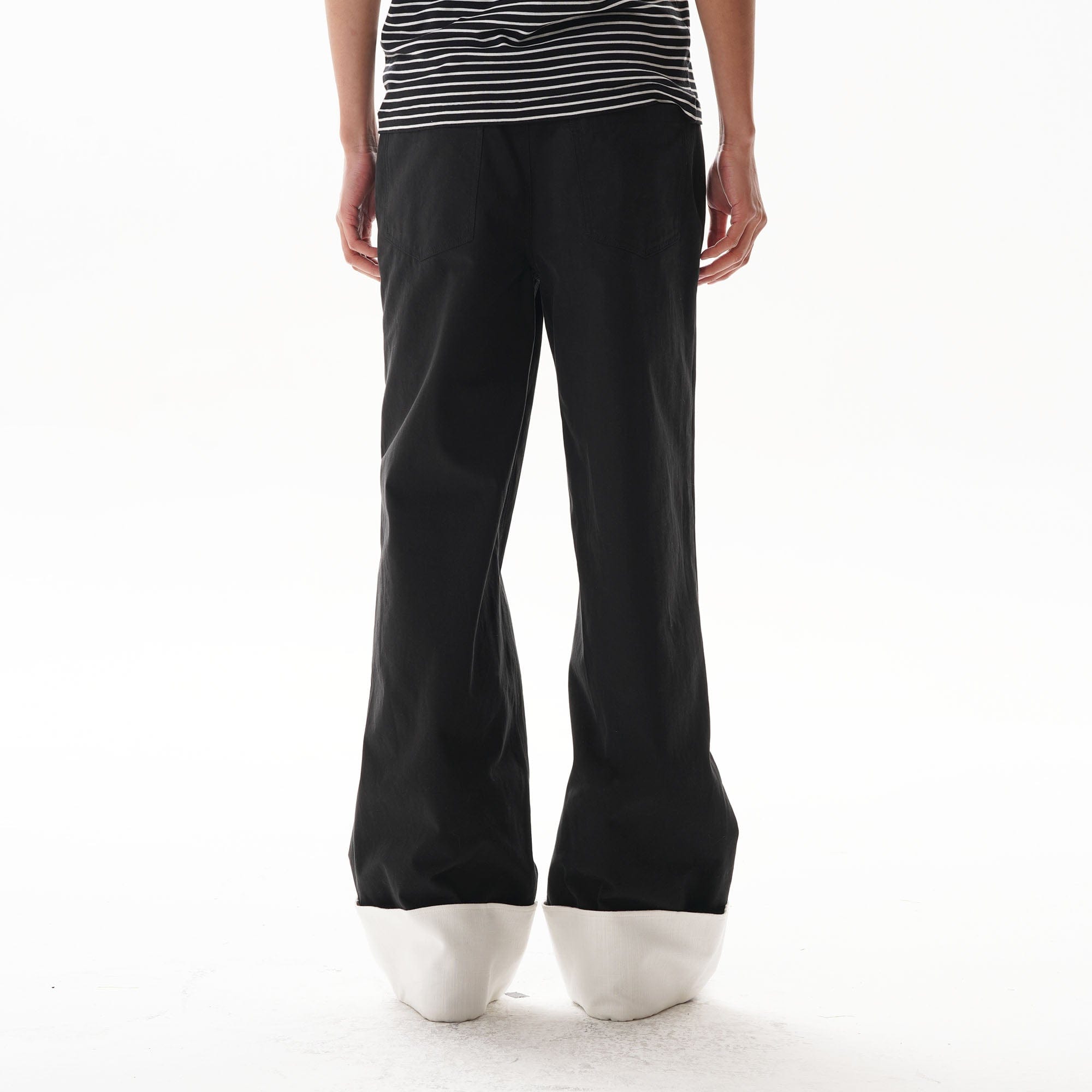 ORAL UTOPIA Contrast Fold-Hem Straight-Leg Pants, premium urban and streetwear designers apparel on PROJECTISR.com, ORAL UTOPIA