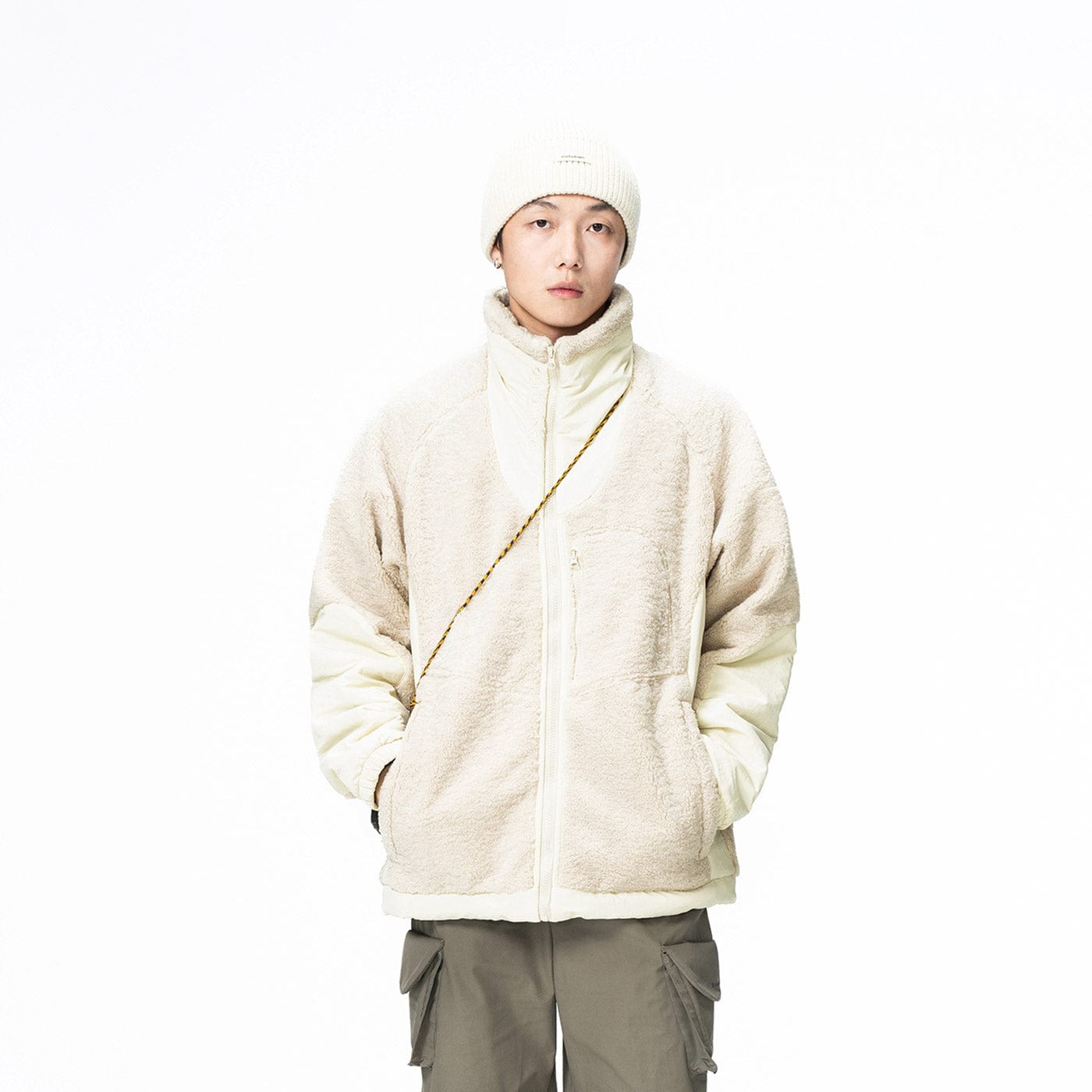 ENSHADOWER Spliced High-Collar Fleece Jacket, premium urban and streetwear designers apparel on PROJECTISR.com, ENSHADOWER
