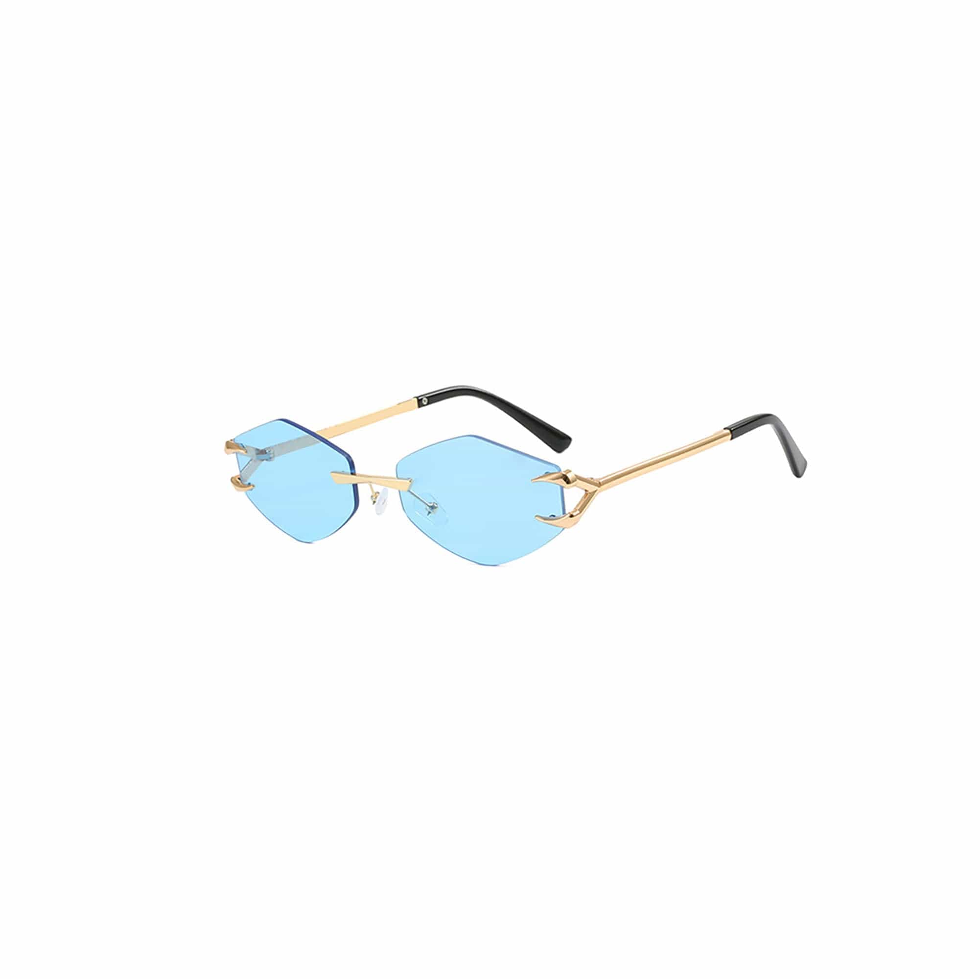 DAMAGE ASIA Claw Temple Gradient Hex Lens Rimless Sunglasses, premium urban and streetwear designers apparel on PROJECTISR.com, DAMAGE ASIA
