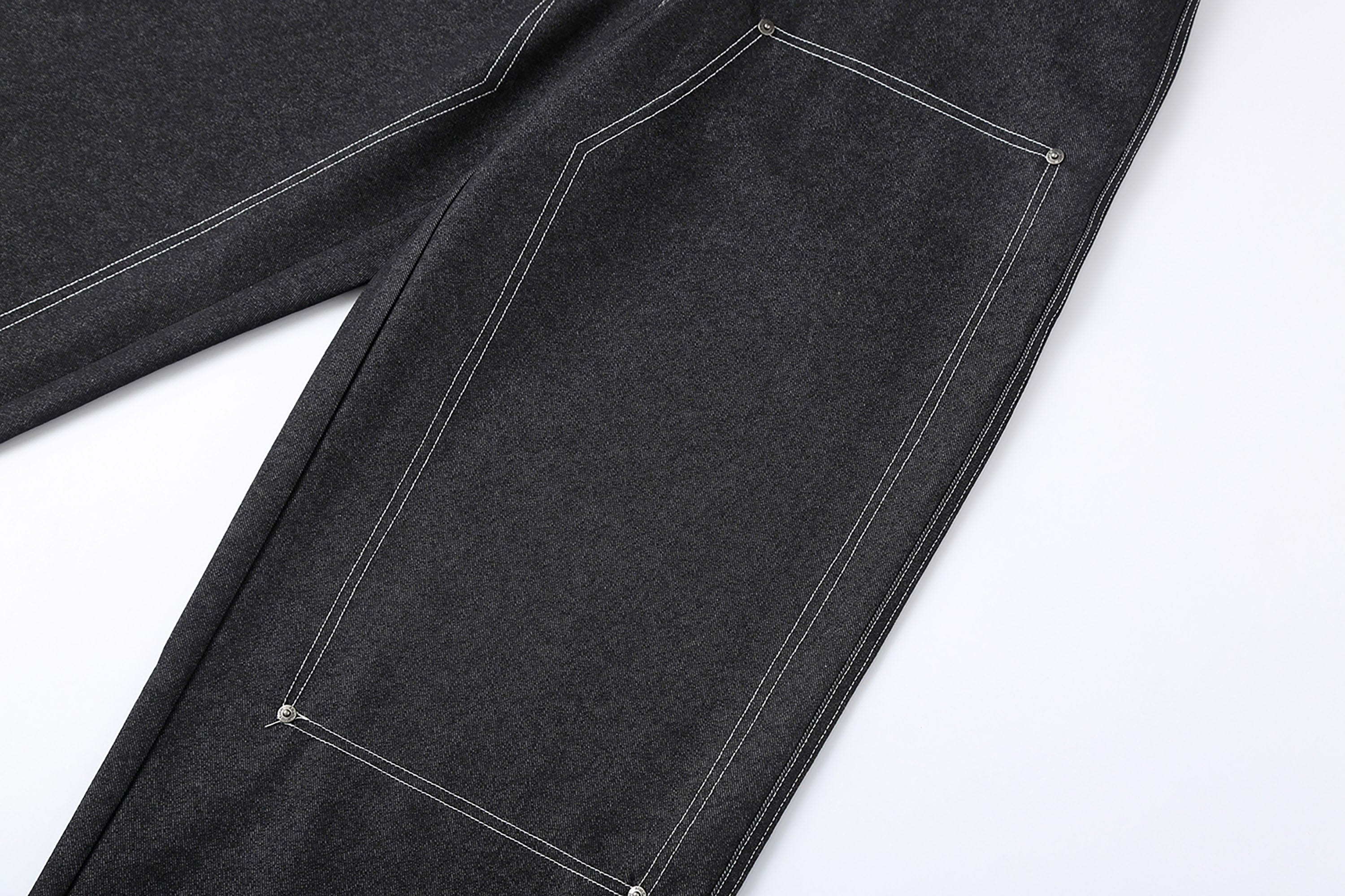 CLP Retro Double-Knee Fold Hem Raw Jeans