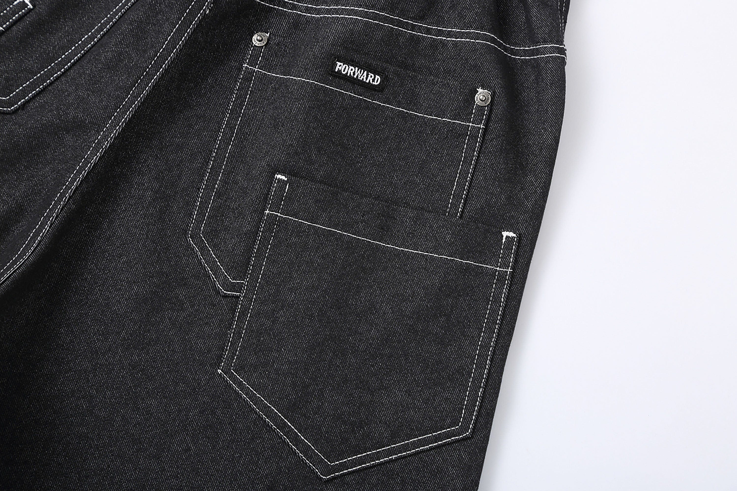 CLP Retro Double-Knee Fold Hem Raw Jeans