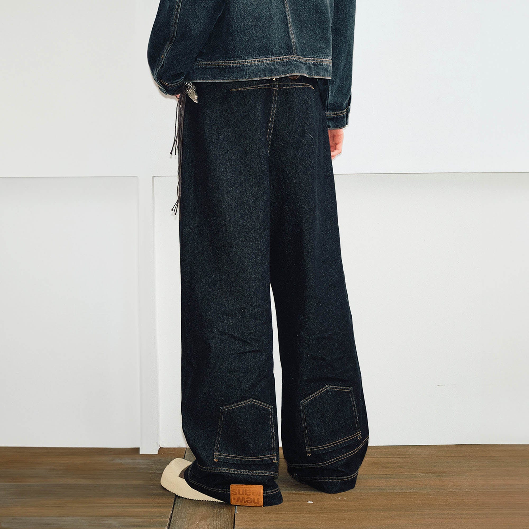 KREATE Inverted Deconstructed Baggy Jeans, premium urban and streetwear designers apparel on PROJECTISR.com, KREATE