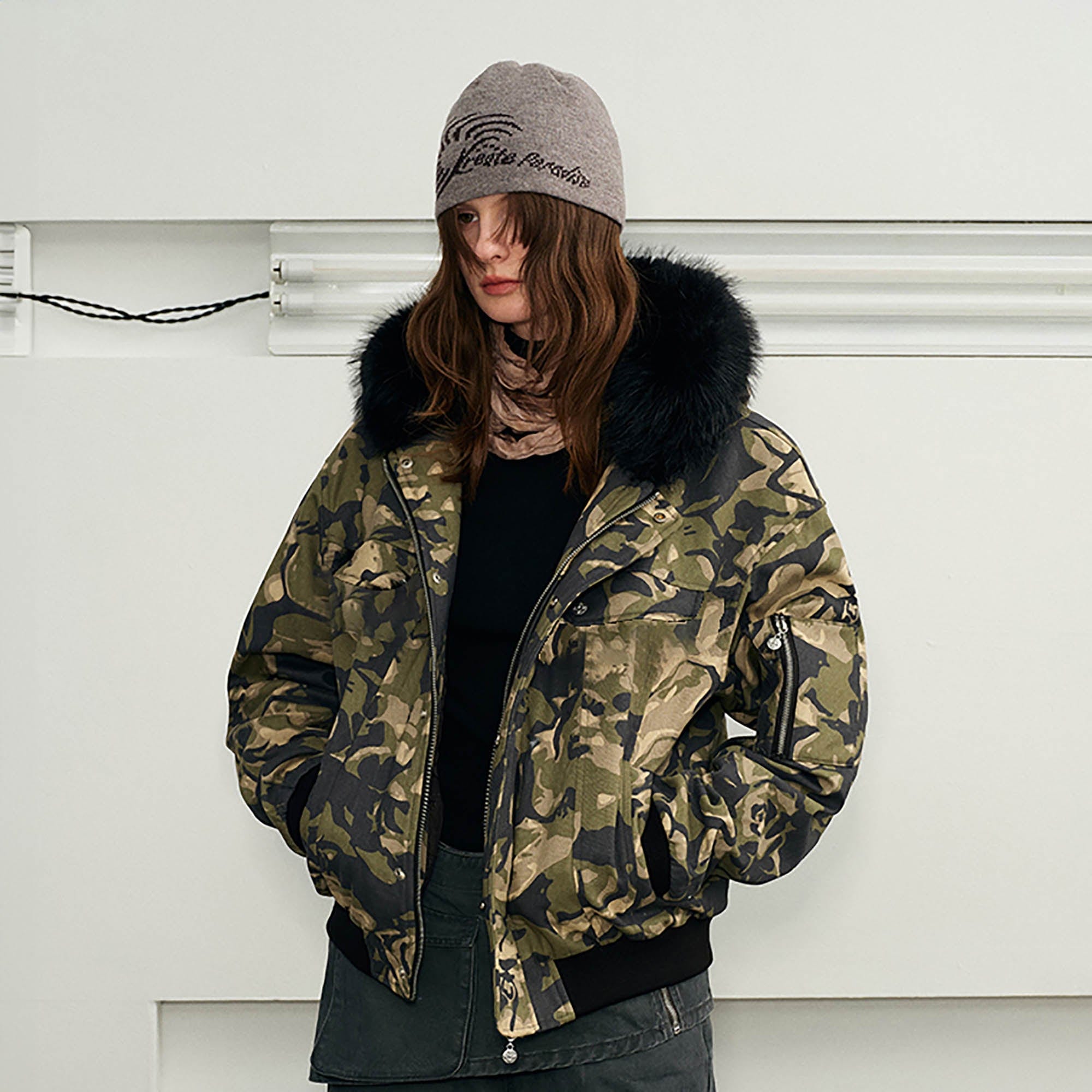 KREATE Padded Faux Fur Collar Utility Jacket, premium urban and streetwear designers apparel on PROJECTISR.com, KREATE