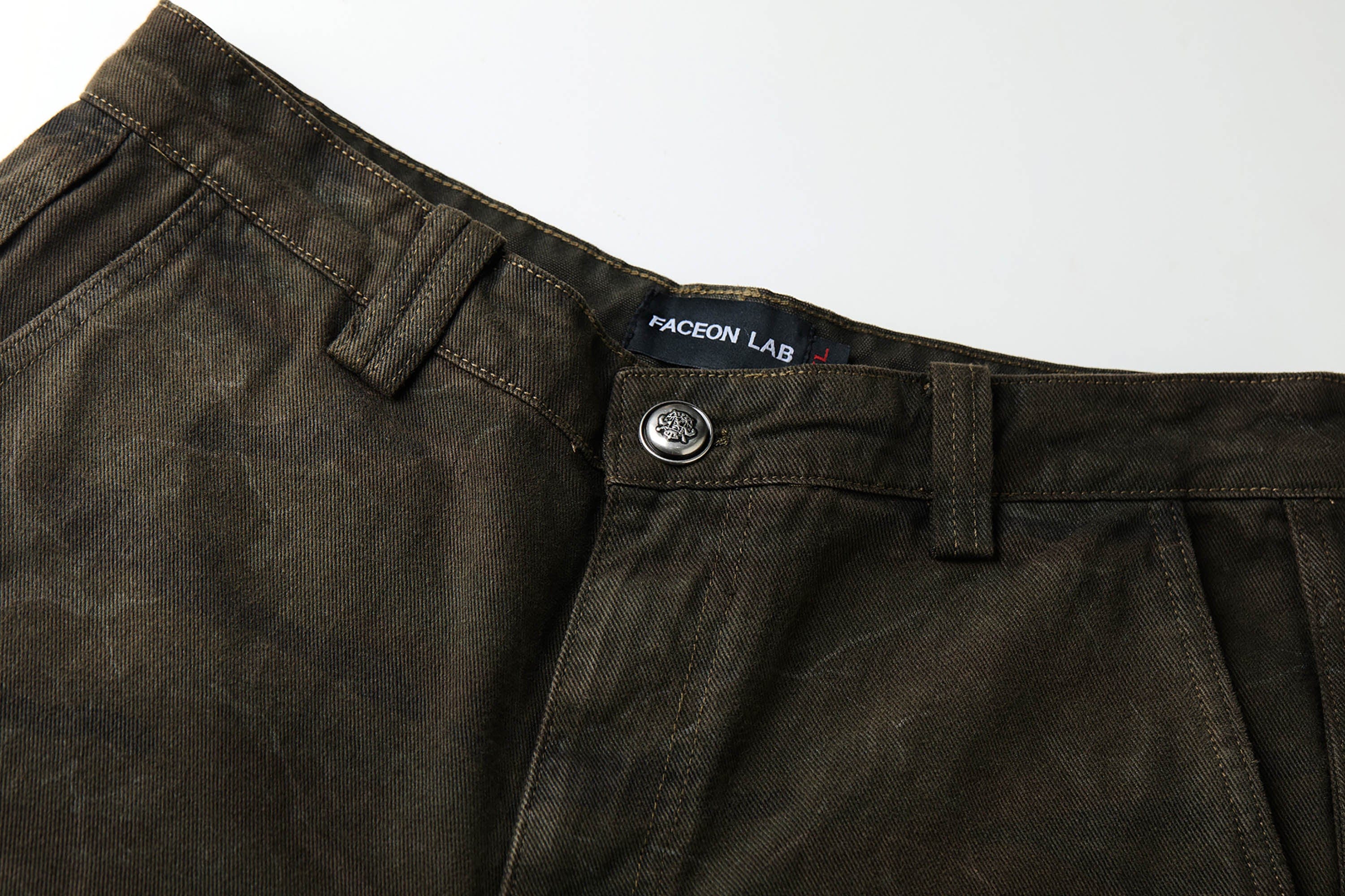 FACEONLAB Ripped Cracked Straight-Leg Pant, premium urban and streetwear designers apparel on PROJECTISR.com, FACEONLAB
