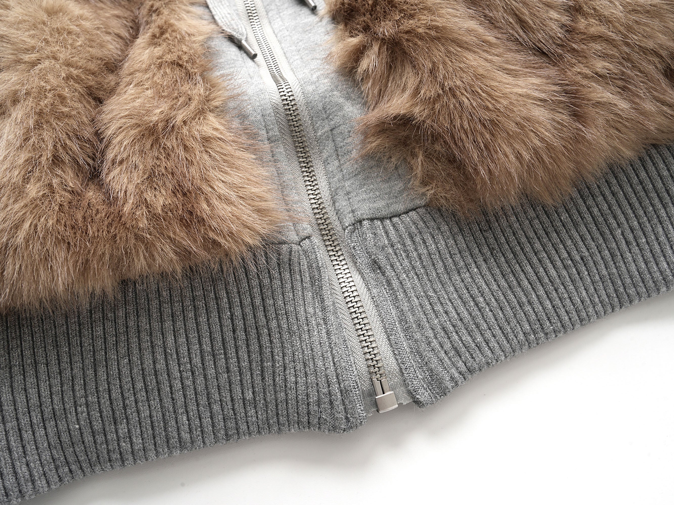 CLP Faux Fur Cropped Hooded Jacket