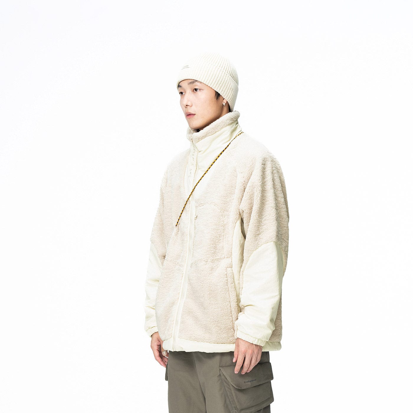 ENSHADOWER Spliced High-Collar Fleece Jacket, premium urban and streetwear designers apparel on PROJECTISR.com, ENSHADOWER