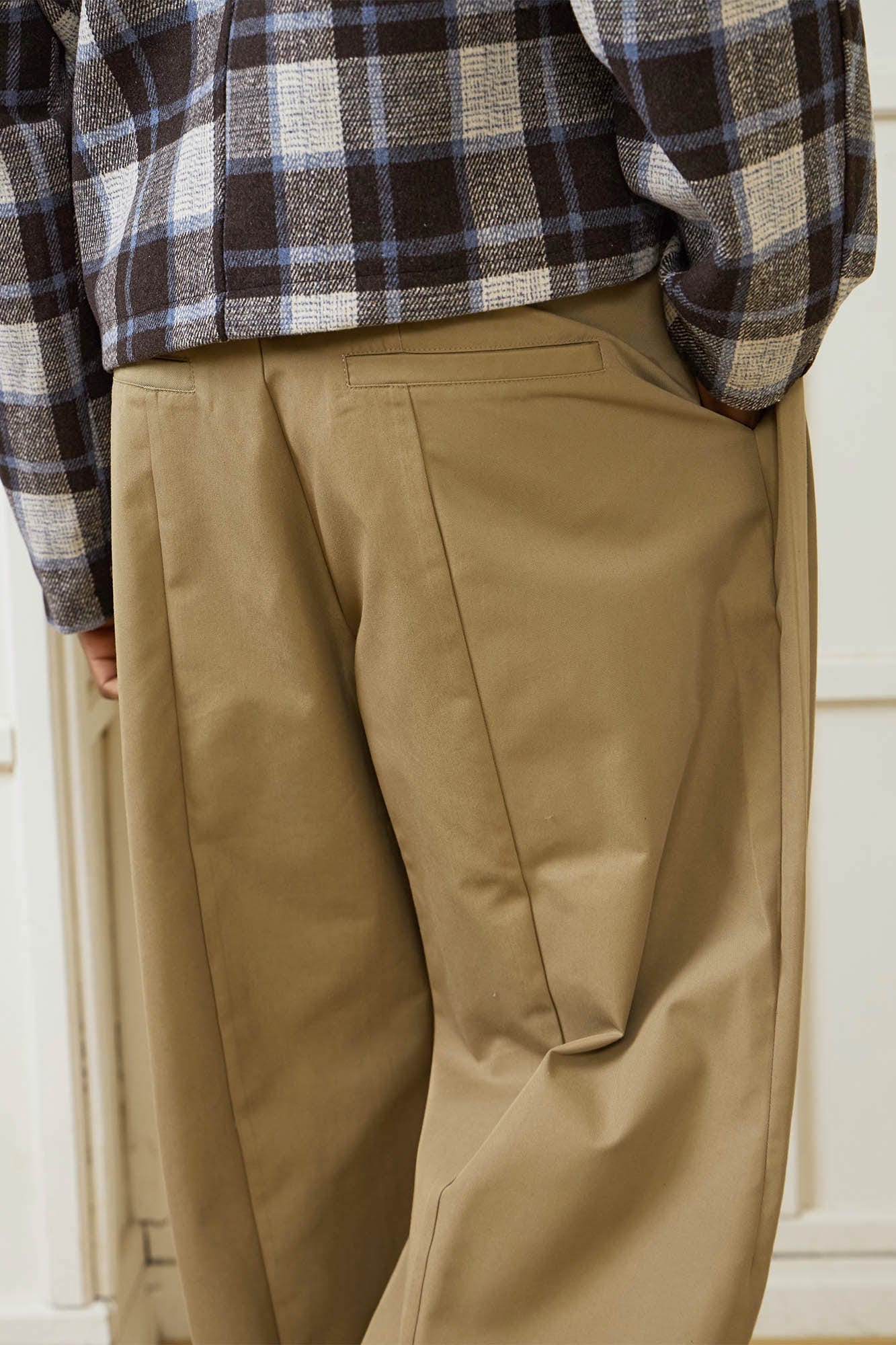 KREATE Crinkled Button-Fly Wide-Leg Pants, premium urban and streetwear designers apparel on PROJECTISR.com, KREATE