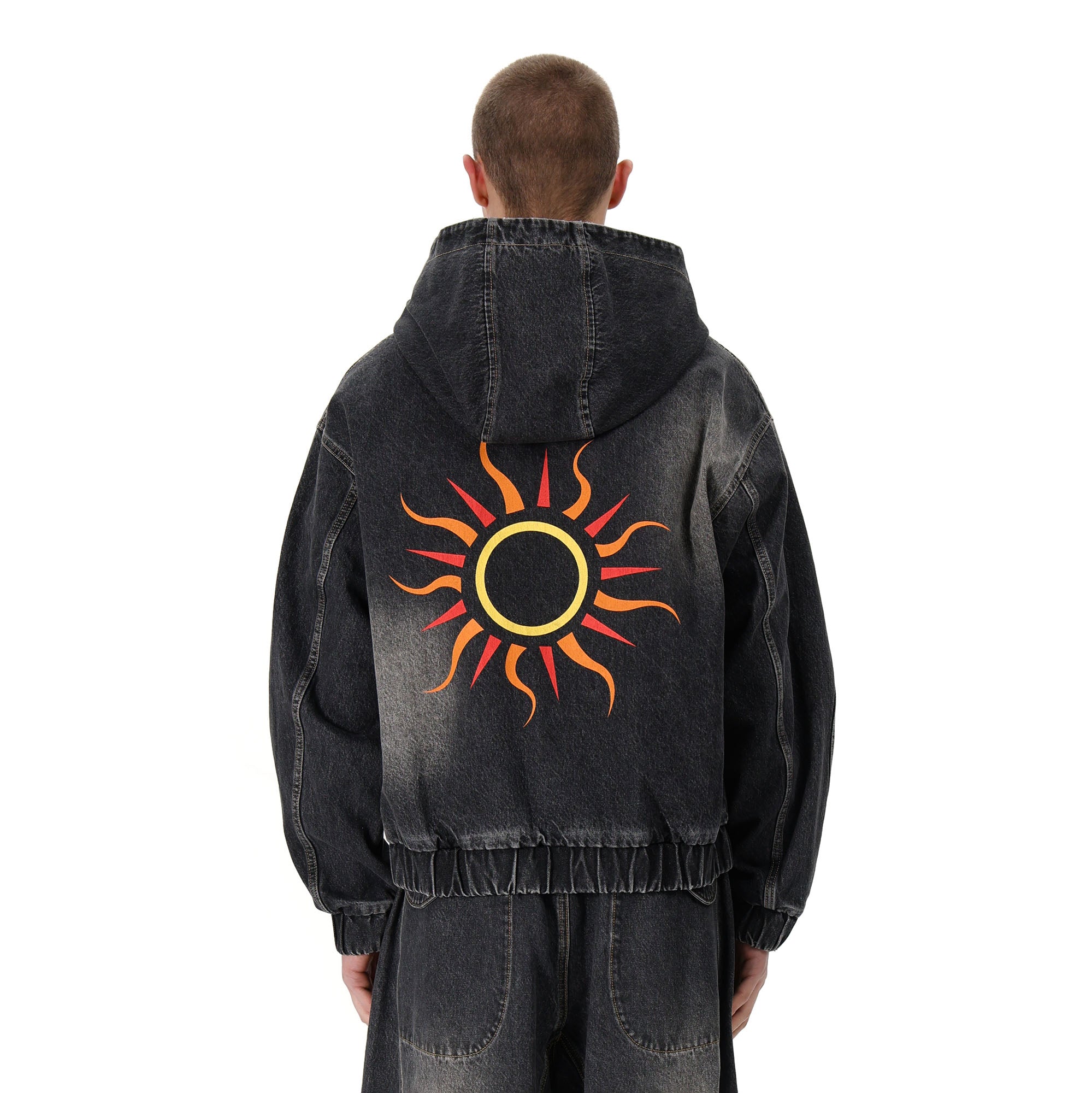 VANN VALRENCE Washed Spliced Cotton Denim Jacket, premium urban and streetwear designers apparel on PROJECTISR.com, VANN VALRENCE