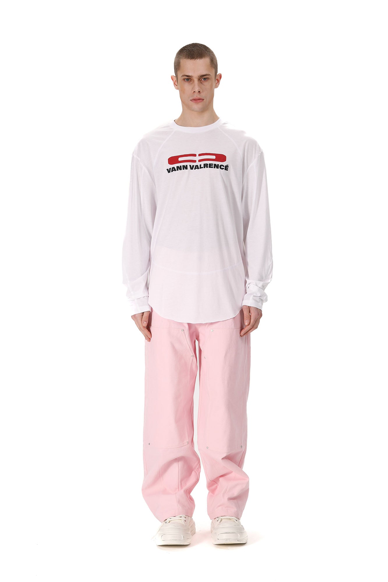 VANN VALRENCE Double-Knee Pleats Cotton Straight-Leg Pants, premium urban and streetwear designers apparel on PROJECTISR.com, VANN VALRENCE