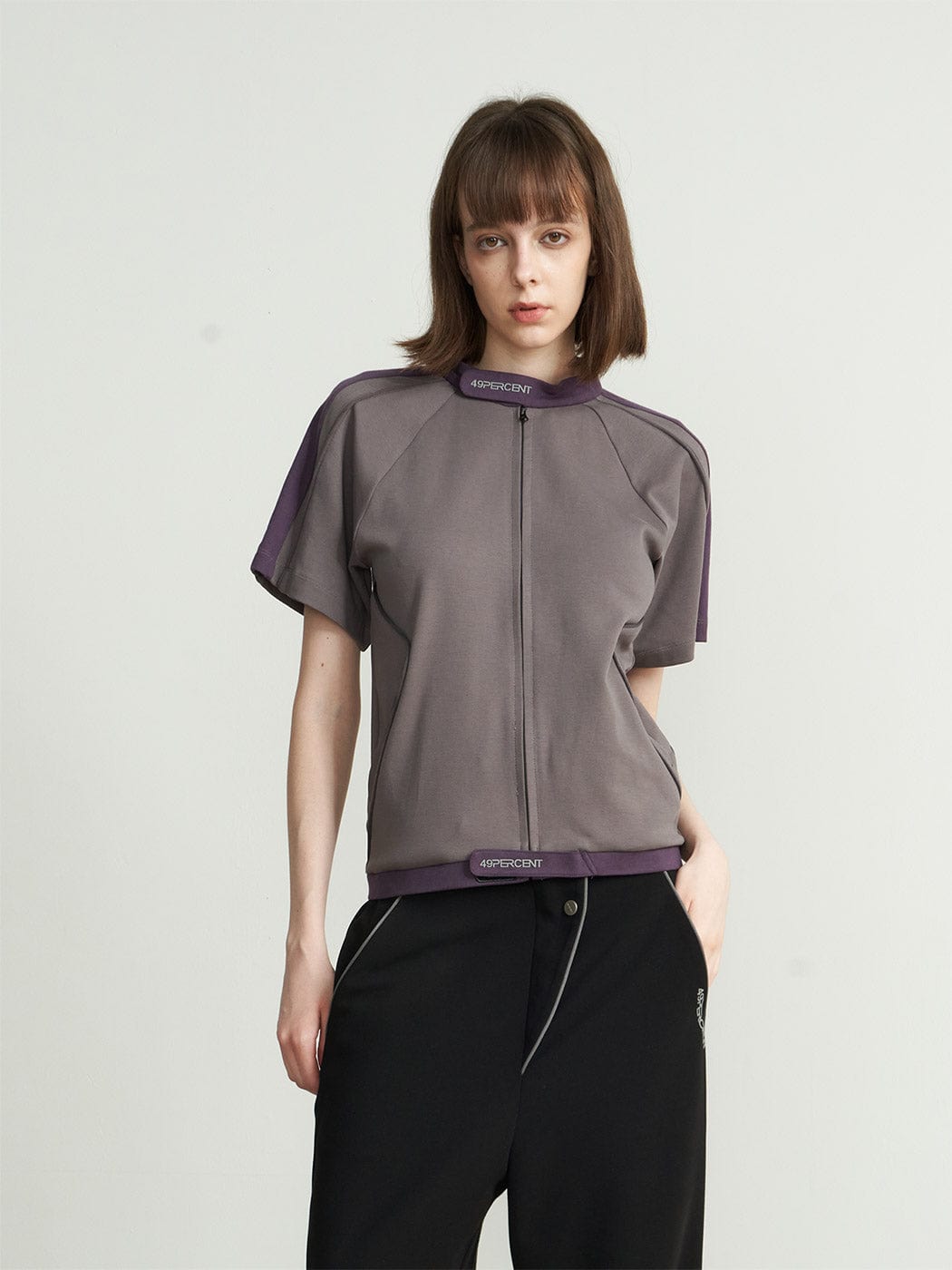 49PERCENT Hook & Loop Zip-up Cycling T-Shirt, premium urban and streetwear designers apparel on PROJECTISR.com, 49PERCENT