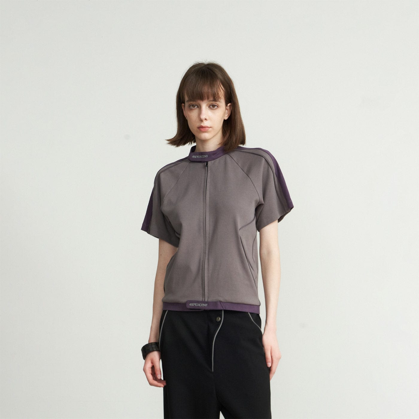 49PERCENT Hook & Loop Zip-up Cycling T-Shirt, premium urban and streetwear designers apparel on PROJECTISR.com, 49PERCENT