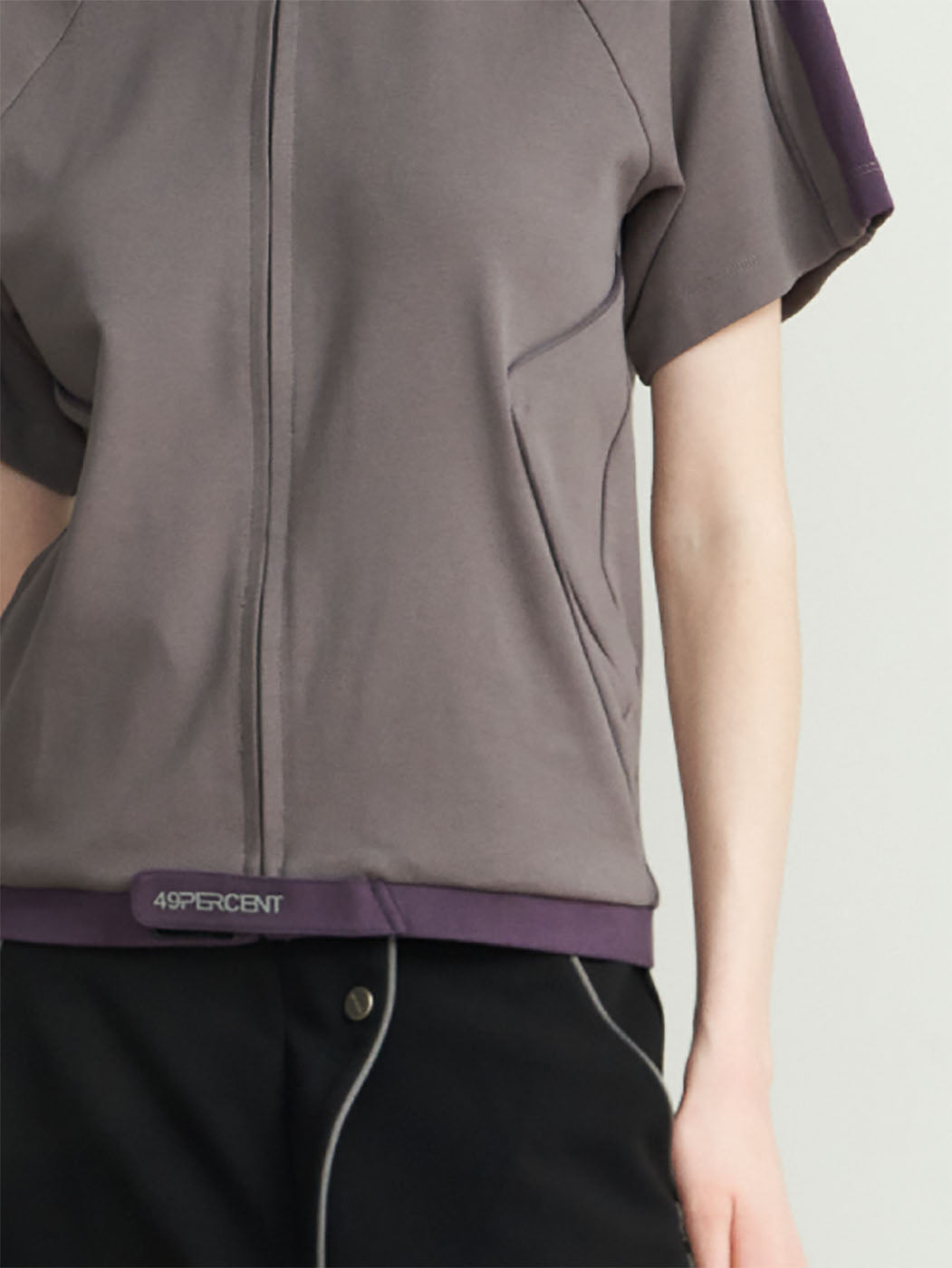 49PERCENT Hook & Loop Zip-up Cycling T-Shirt, premium urban and streetwear designers apparel on PROJECTISR.com, 49PERCENT