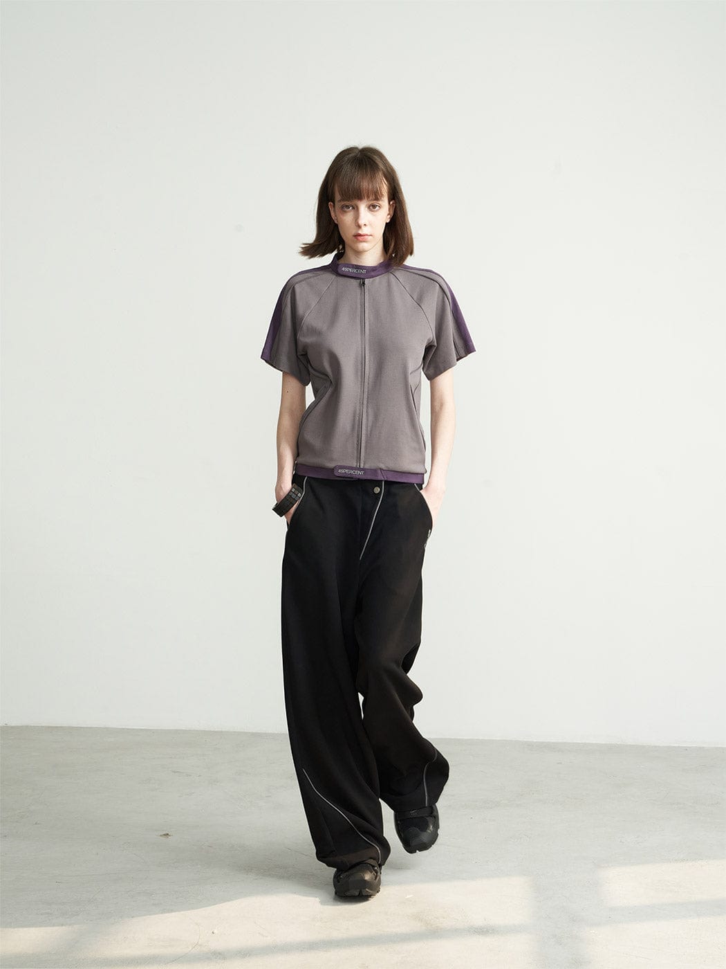 49PERCENT Hook & Loop Zip-up Cycling T-Shirt, premium urban and streetwear designers apparel on PROJECTISR.com, 49PERCENT
