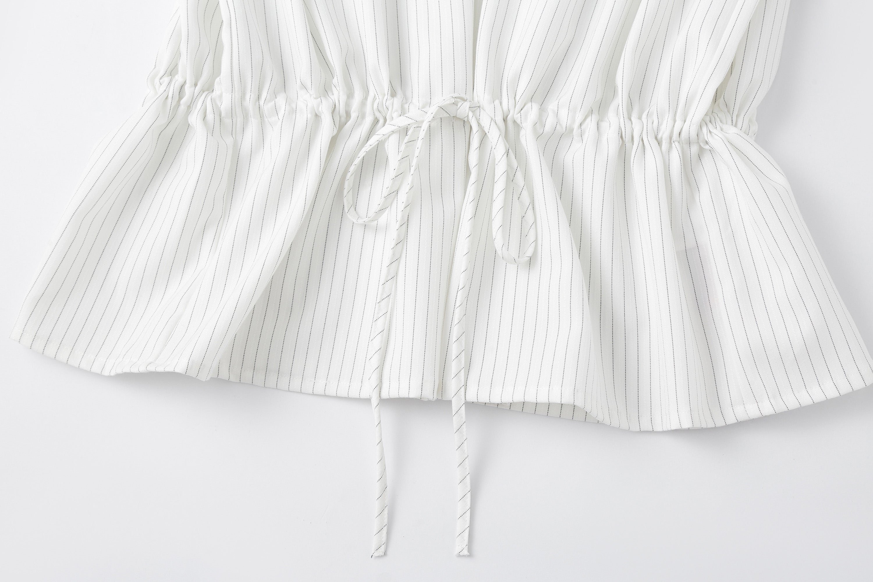 CLP Drawstring Waist Striped V-Neck Shirt, premium urban and streetwear designers apparel on PROJECTISR.com, CLP