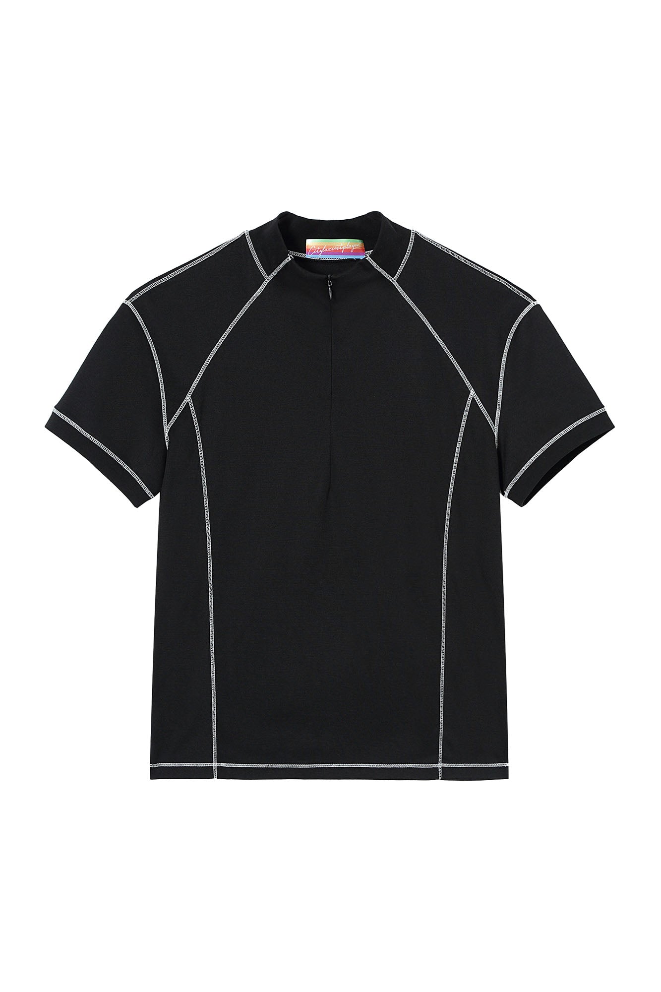 CLP Contrast Stitch Zip-Neck Tee, premium urban and streetwear designers apparel on PROJECTISR.com, CLP
