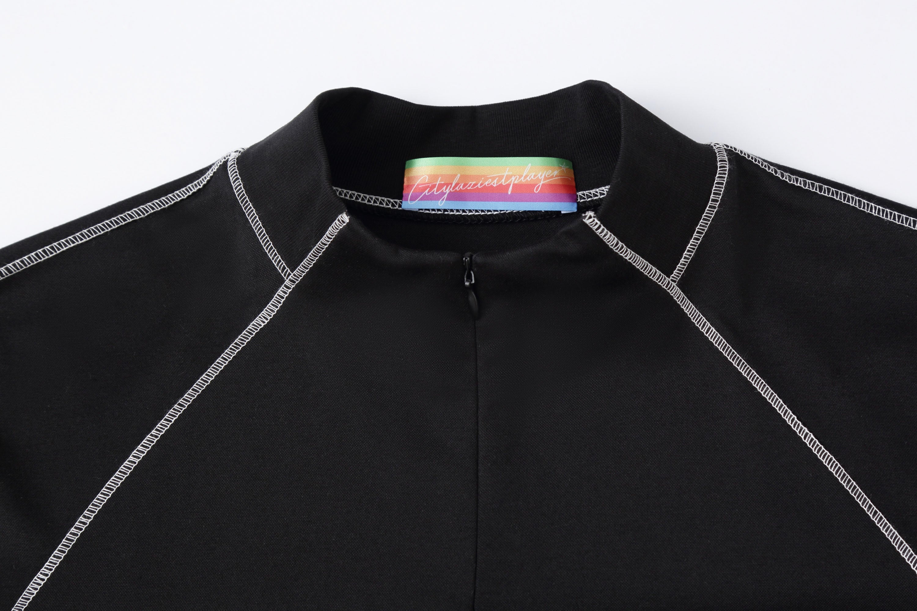 CLP Contrast Stitch Zip-Neck Tee, premium urban and streetwear designers apparel on PROJECTISR.com, CLP