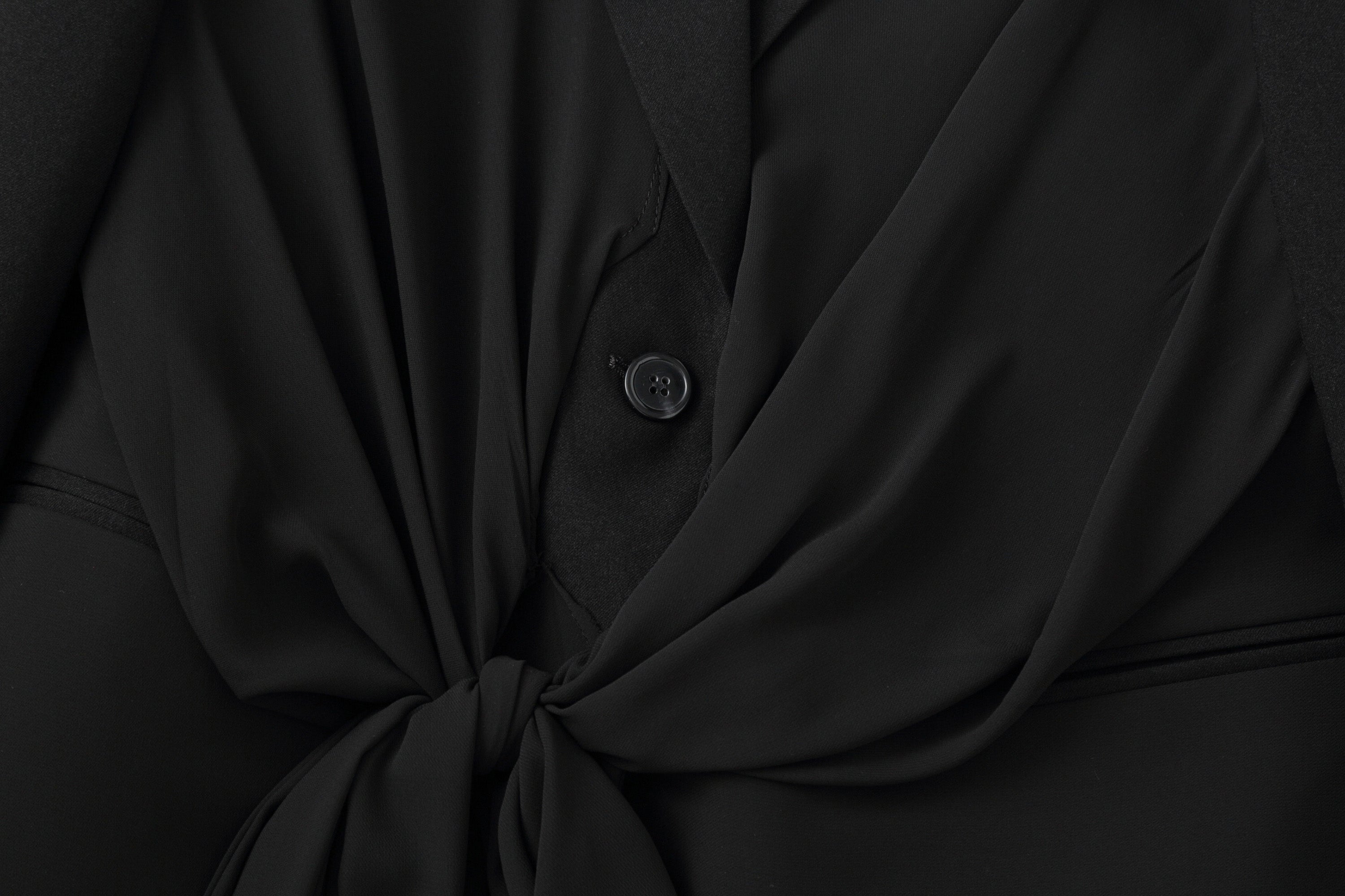 CLP Chic Draped Sash Waist Blazer, premium urban and streetwear designers apparel on PROJECTISR.com, CLP