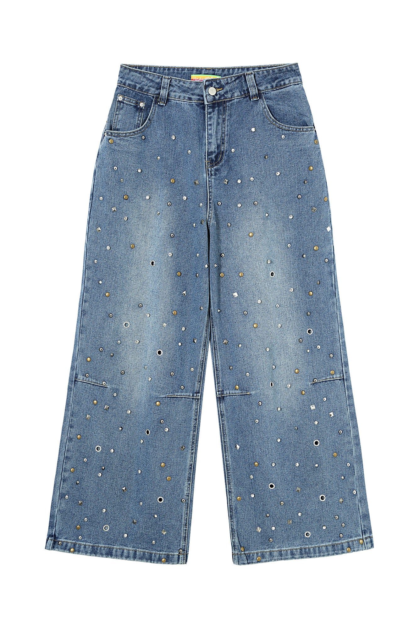 CLP Diamond Studded Wide-Leg Jeans, premium urban and streetwear designers apparel on PROJECTISR.com, CLP