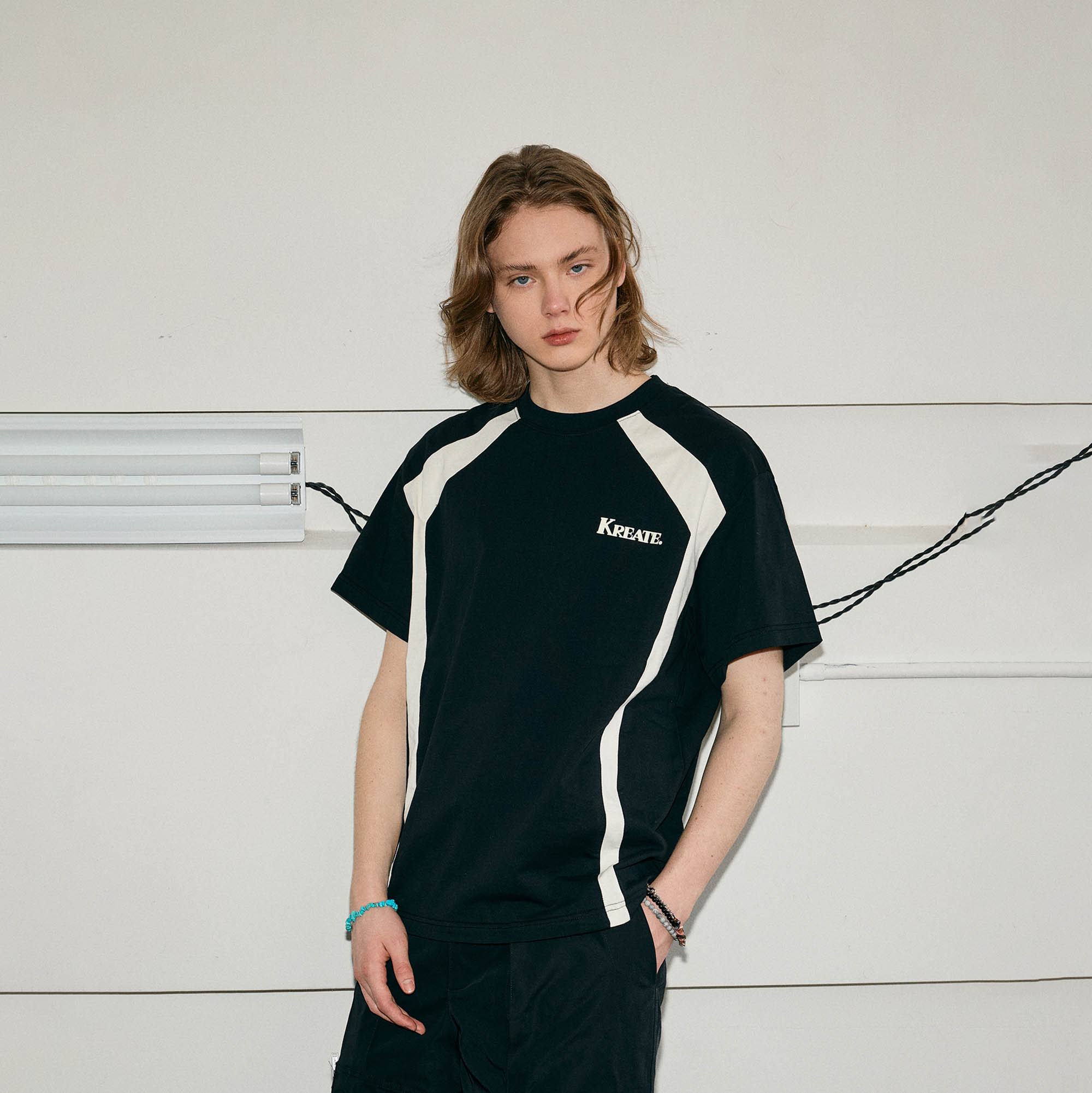 KREATE Obtuse Angle Spliced T-Shirt, premium urban and streetwear designers apparel on PROJECTISR.com, KREATE
