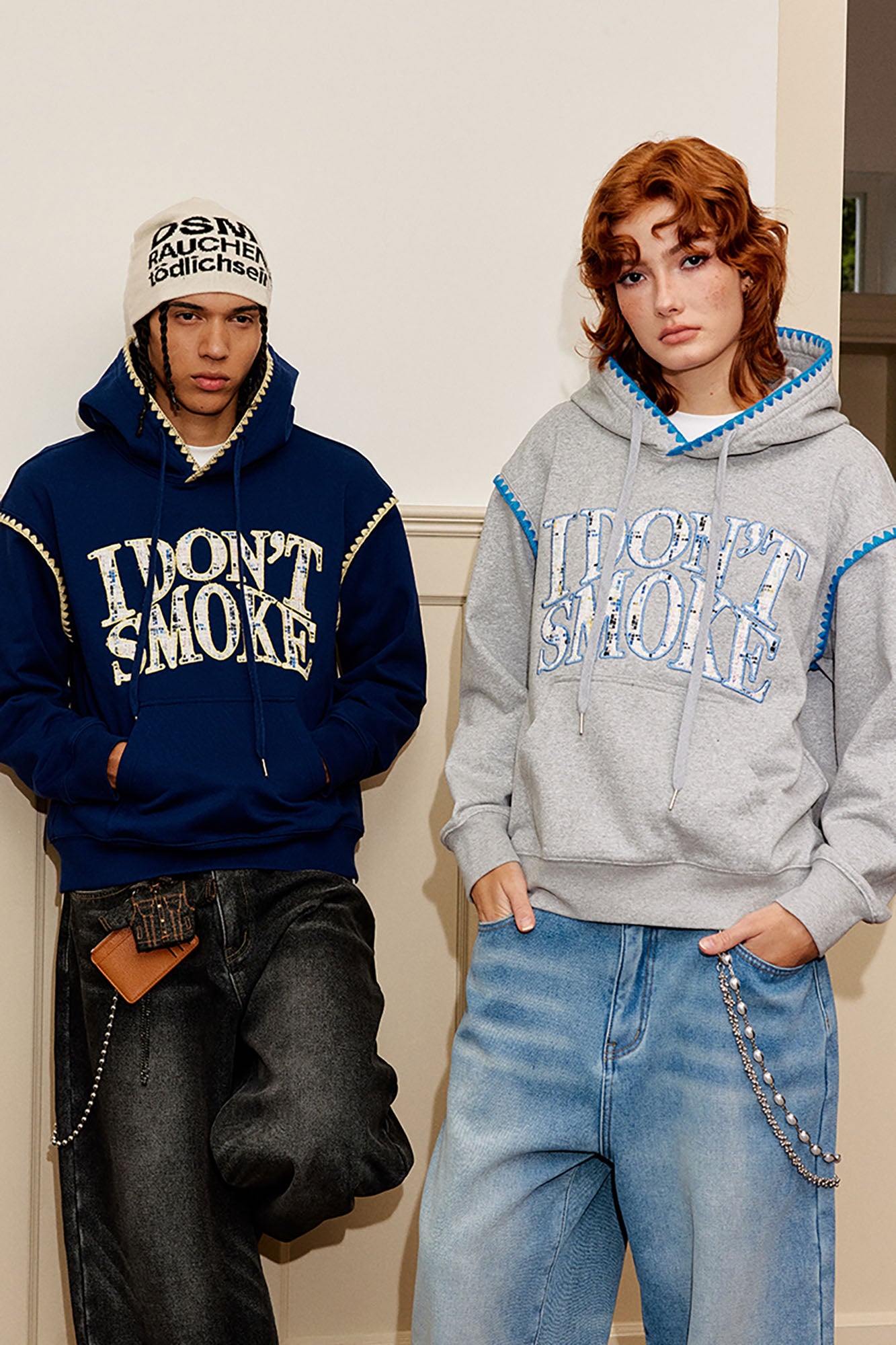 DONSMOKE Retro Embroidered Patch Whipstitch Hoodie, premium urban and streetwear designers apparel on PROJECTISR.com, DONSMOKE