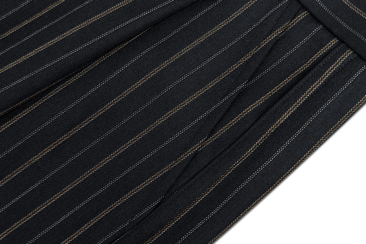 FACEONLAB Striped Wool-Blend Wide-Leg Trousers