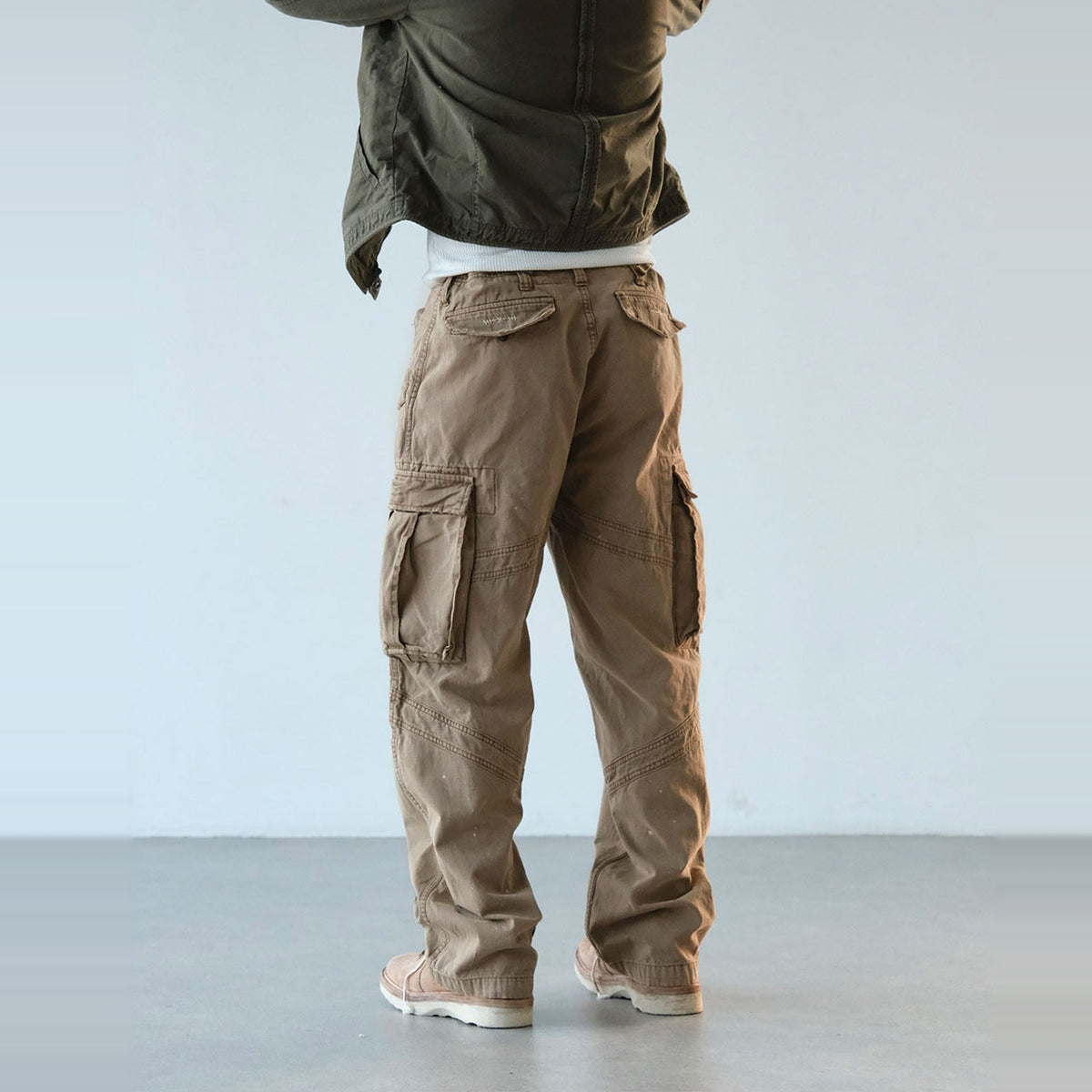 NEIGBORL Paint-Splattered Multi-Pocket Retro Cargo Pants — square · back