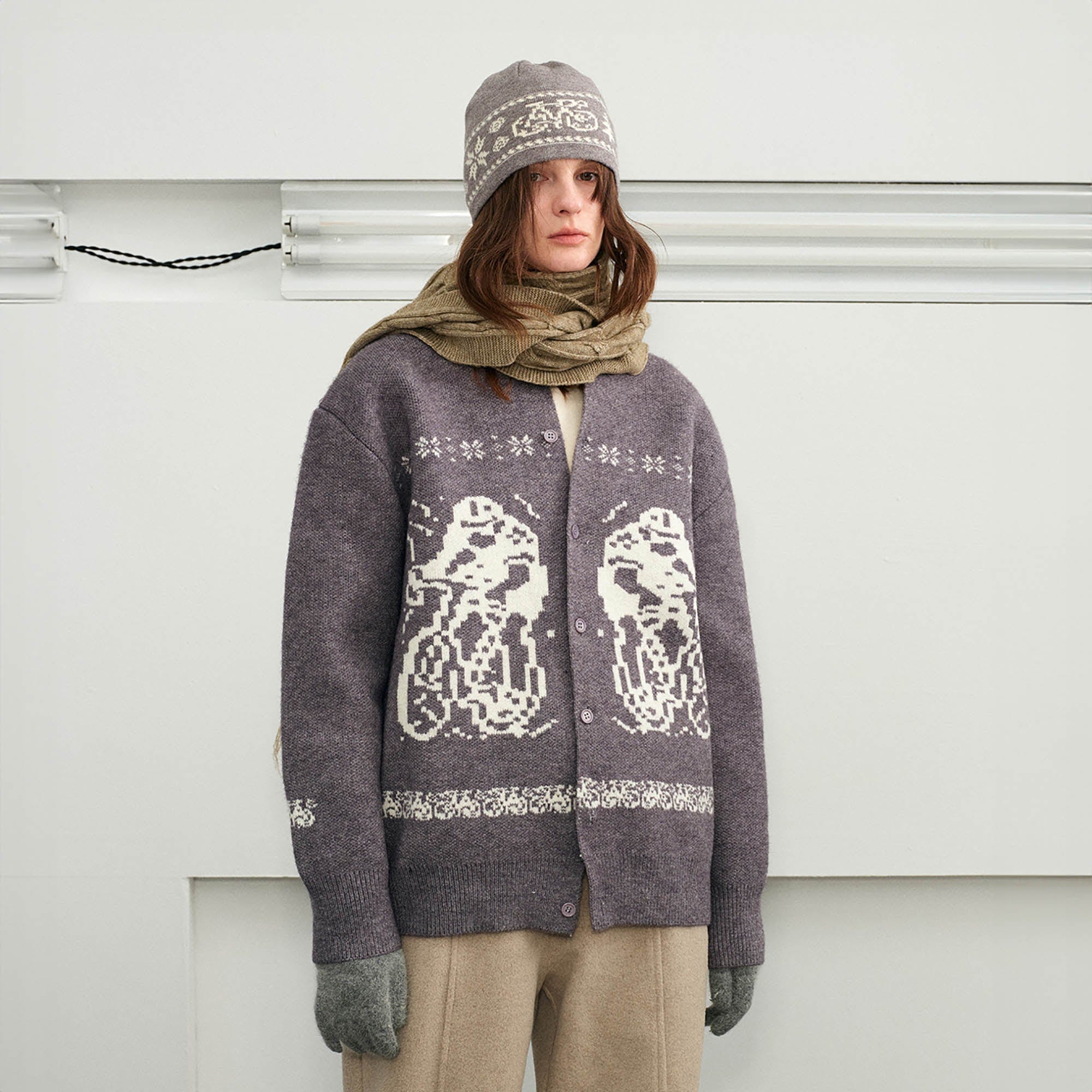 KREATE Fair Isle Button-Up Cardigan, premium urban and streetwear designers apparel on PROJECTISR.com, KREATE