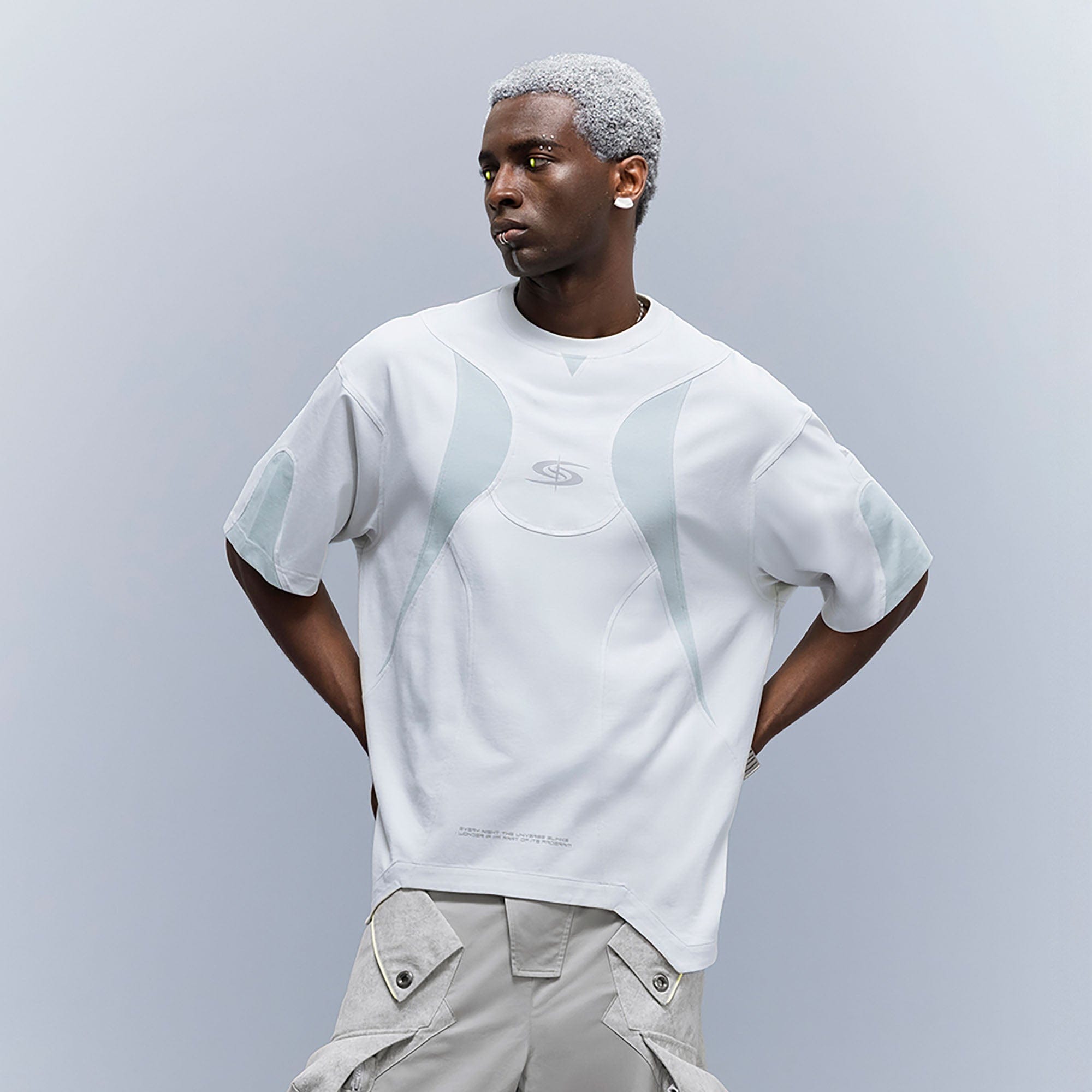 XIPHEVIL Curve Spliced Quick-Dry Sorona T-Shirt Ice