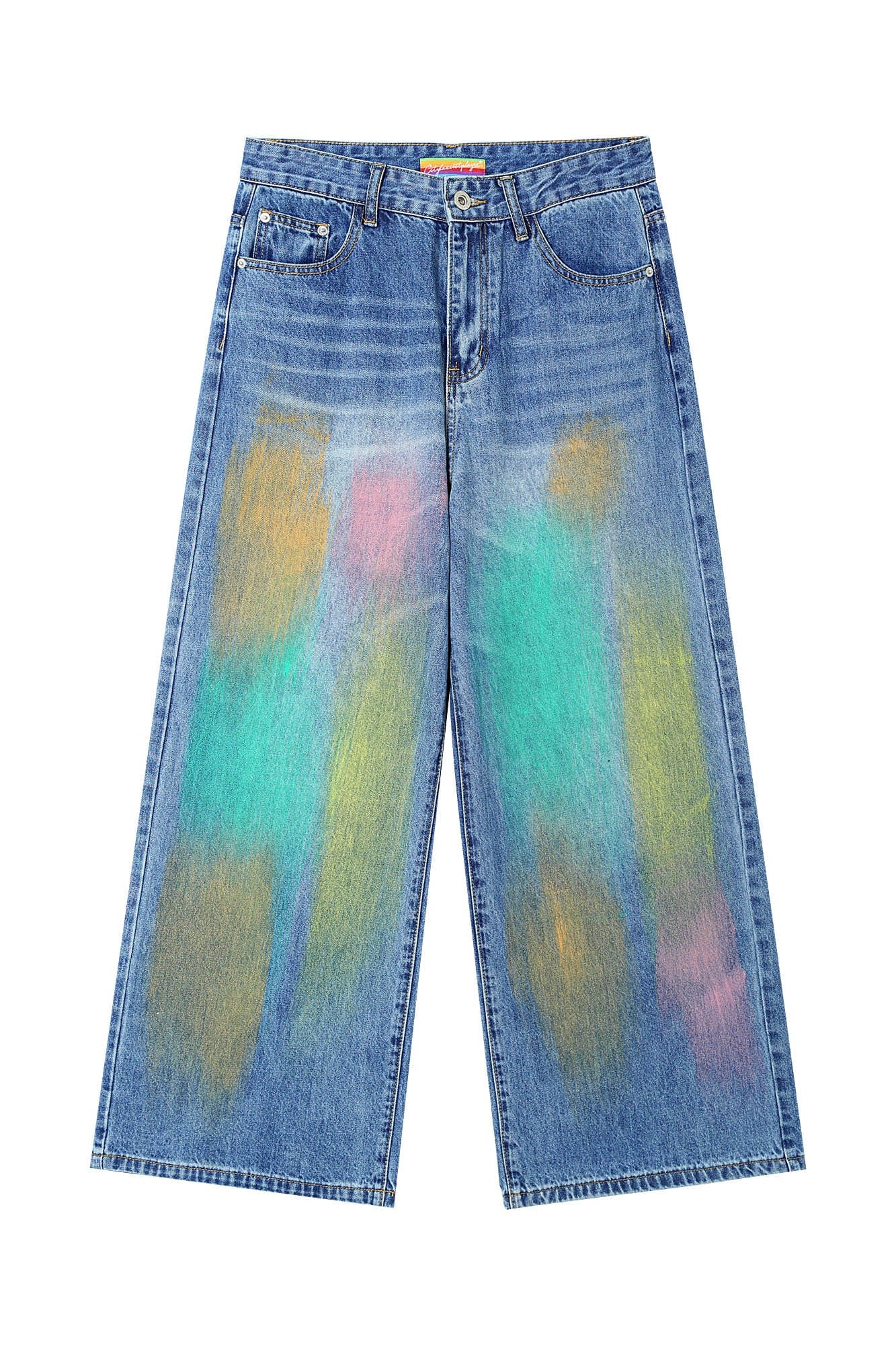 CLP MultiColor Brushed Wide-Leg Jeans