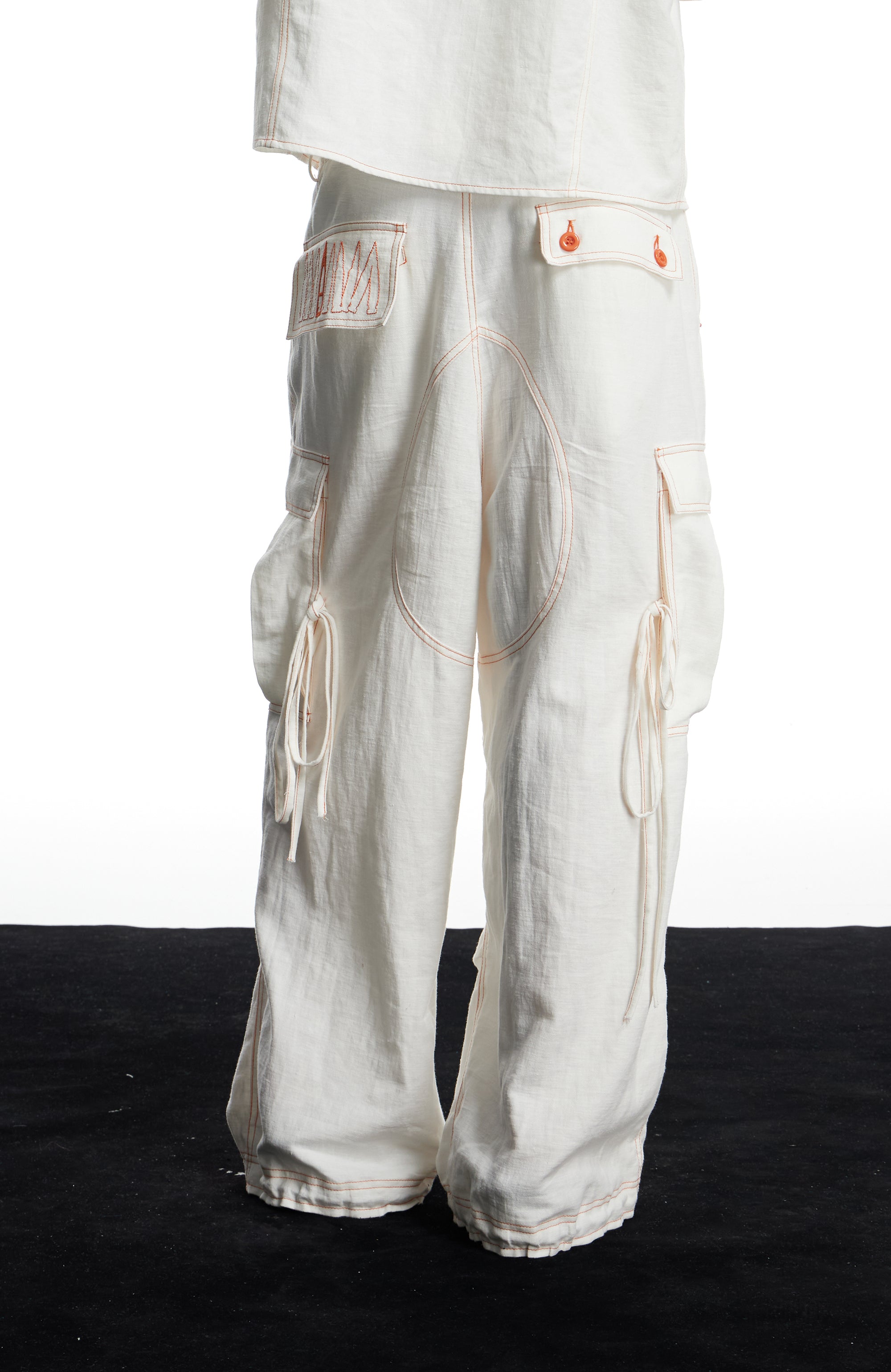 DND4DES Contrast Stitch Cargo Wide-Leg Trousers