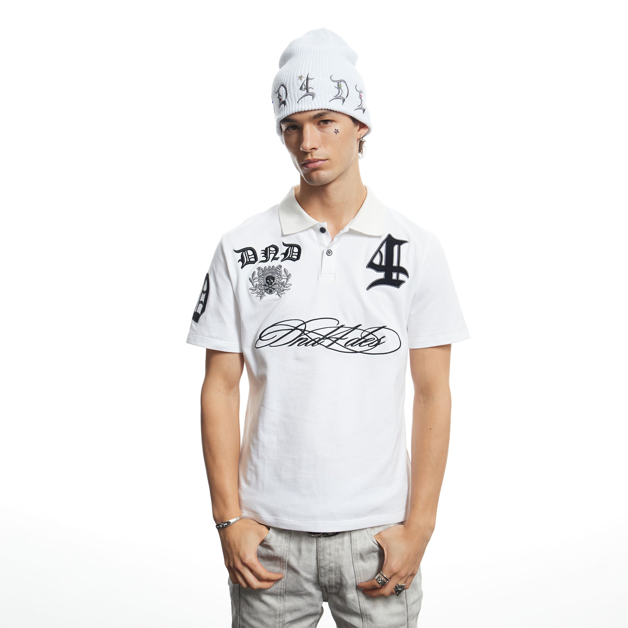 DND4DES Contrast Embroidered Polo Tee