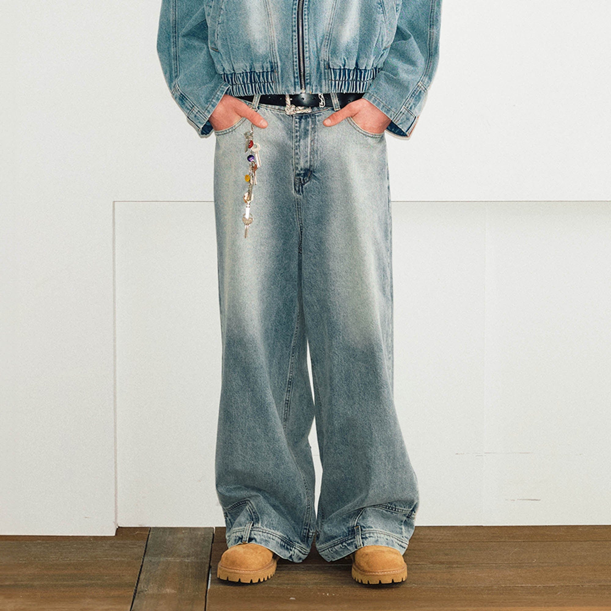 KREATE Inverted Deconstructed Baggy Jeans, premium urban and streetwear designers apparel on PROJECTISR.com, KREATE