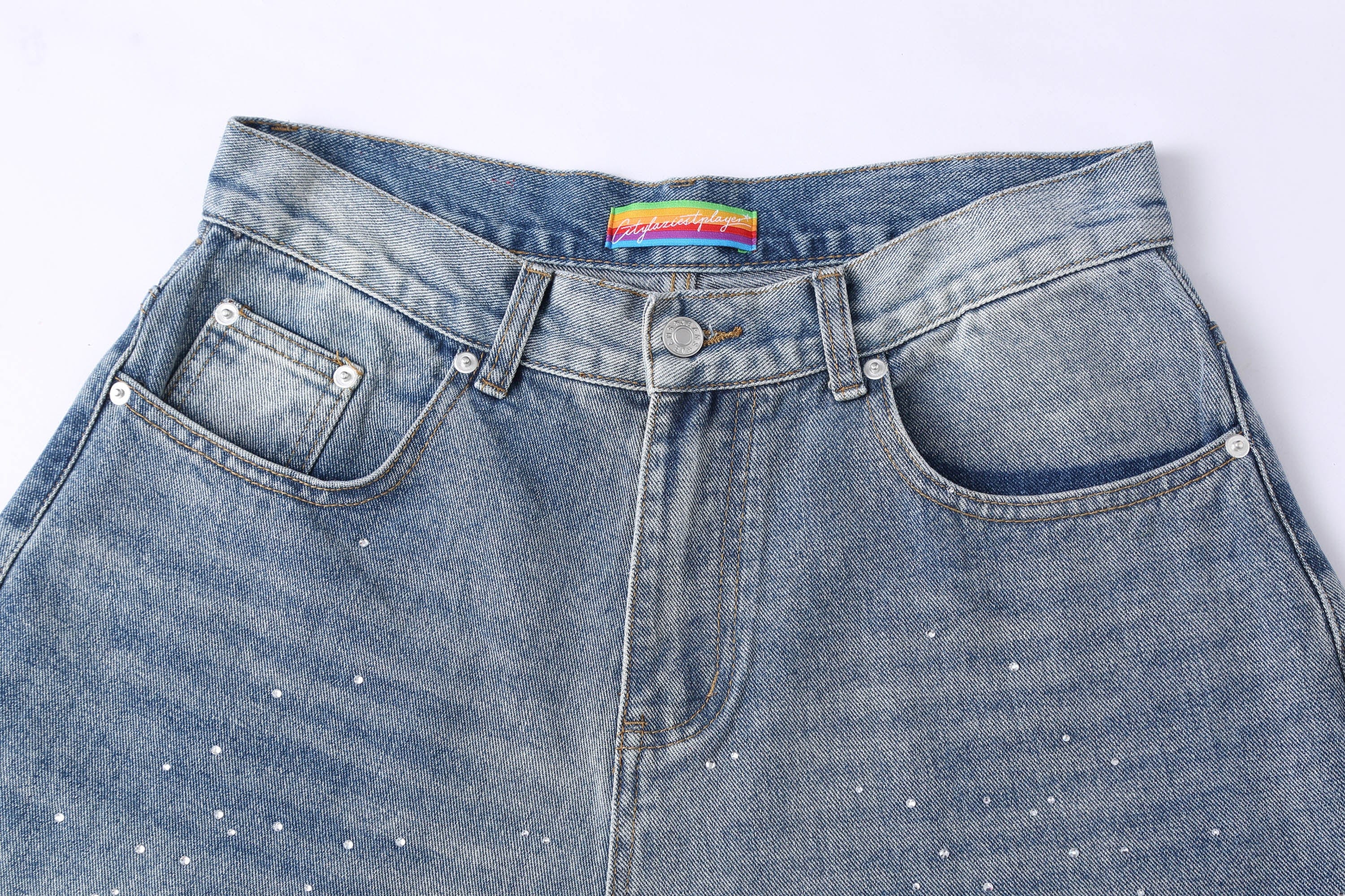 CLP Diamond Washed Wide-Leg Jeans