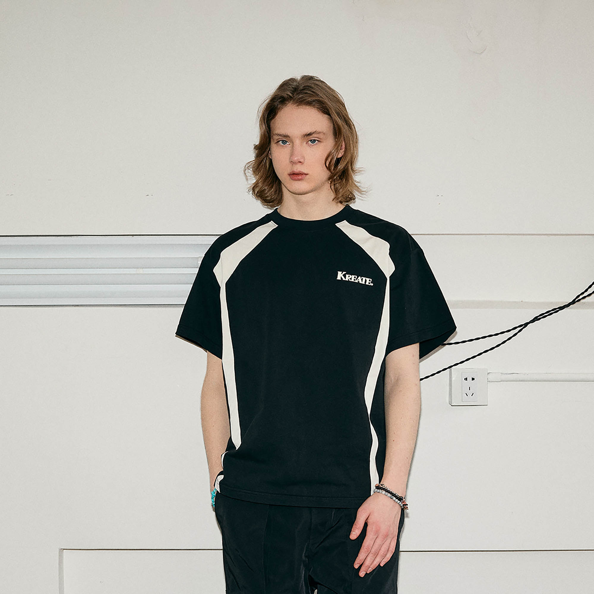 KREATE Obtuse Angle Spliced T-Shirt, premium urban and streetwear designers apparel on PROJECTISR.com, KREATE