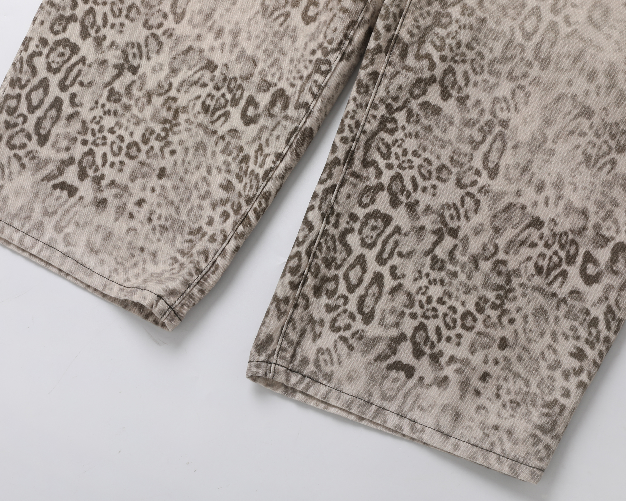 STEEPC Leopard Washed Paneled Wide-Leg Pants, premium urban and streetwear designers apparel on PROJECTISR.com, STEEPC