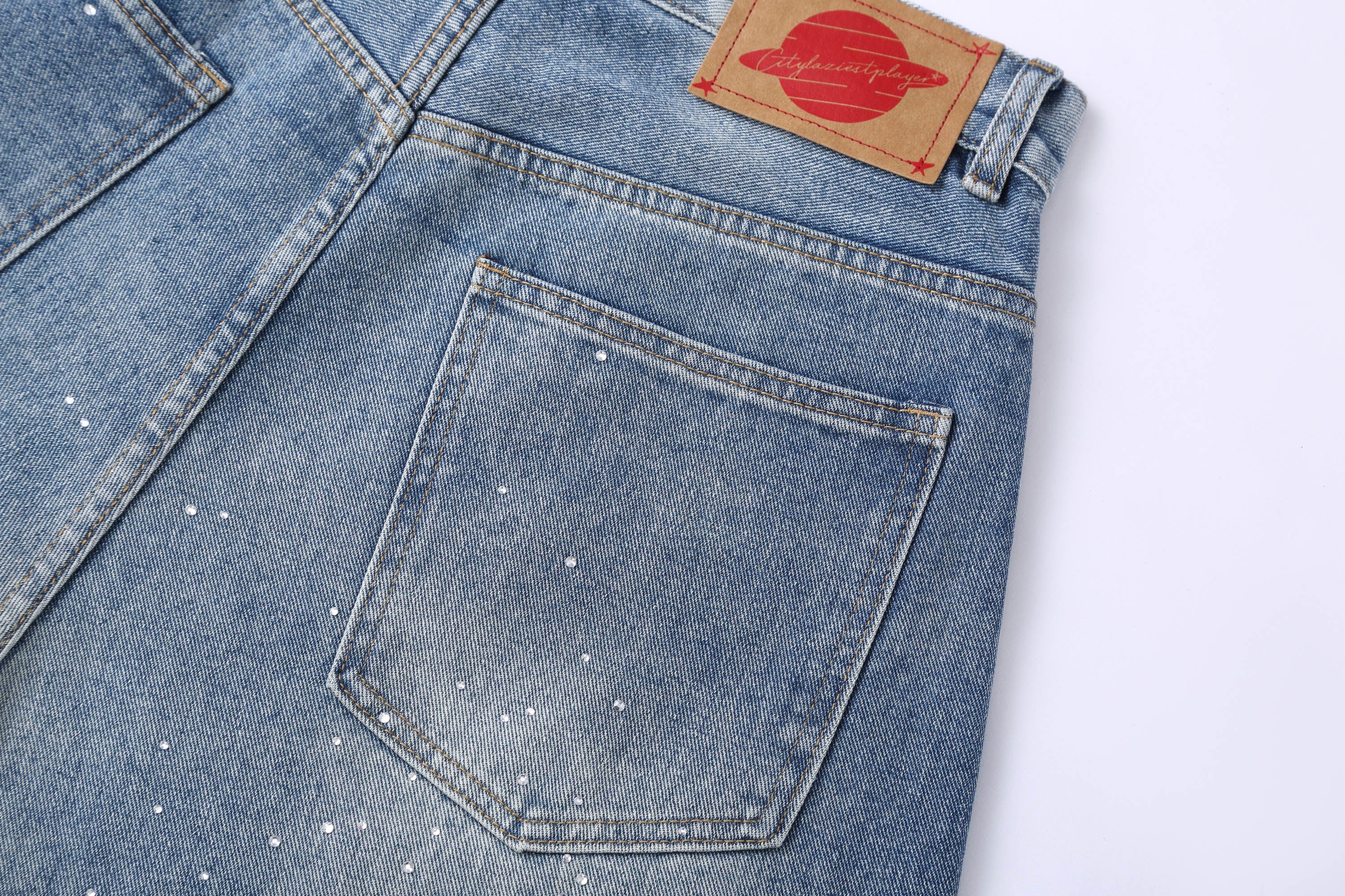 CLP Diamond Washed Wide-Leg Jeans