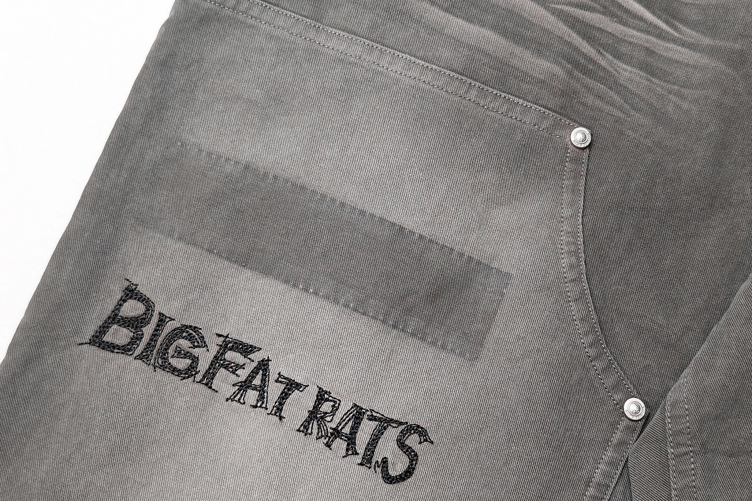 FACEONLAB Distressed Washed Double-Knee Pants