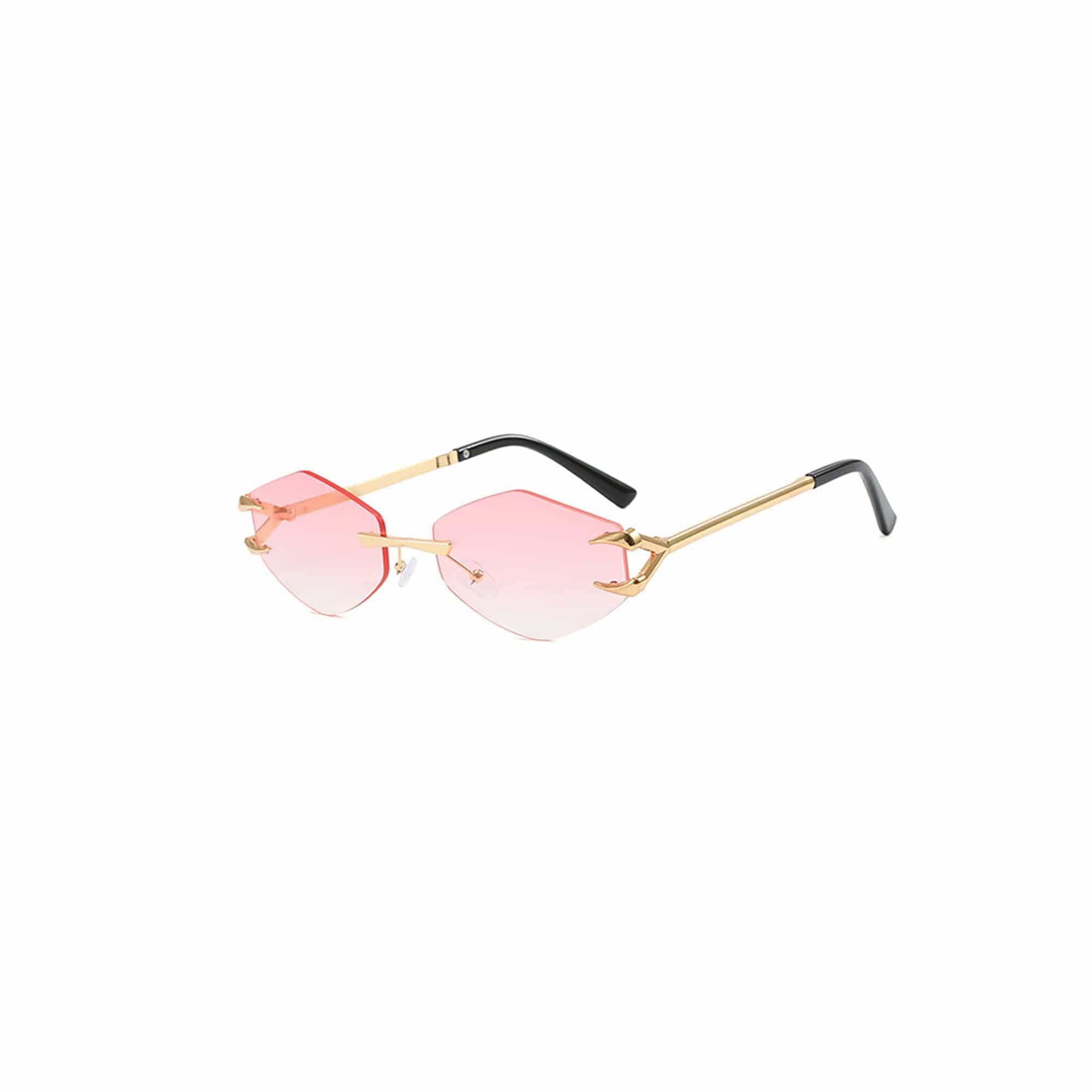 DAMAGE ASIA Claw Temple Gradient Hex Lens Rimless Sunglasses, premium urban and streetwear designers apparel on PROJECTISR.com, DAMAGE ASIA
