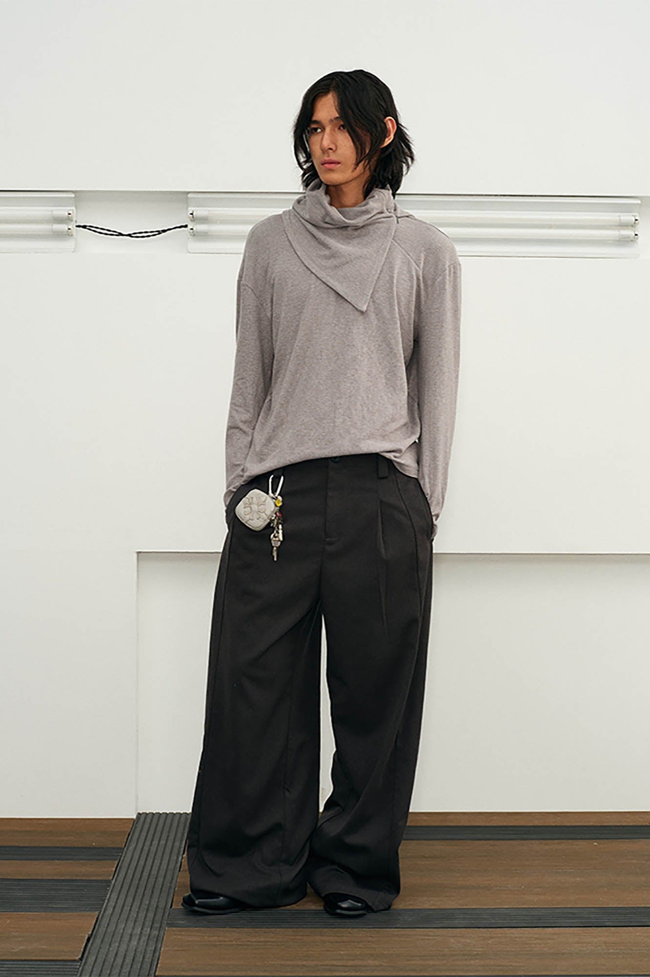KREATE Scarf Collar Knitted Long-Sleeve Tee, premium urban and streetwear designers apparel on PROJECTISR.com, KREATE