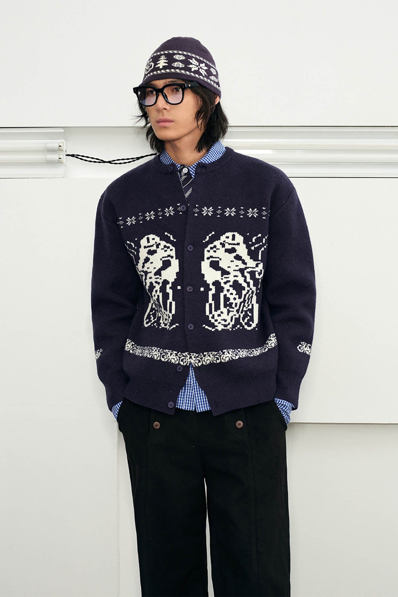KREATE Fair Isle Button-Up Cardigan, premium urban and streetwear designers apparel on PROJECTISR.com, KREATE