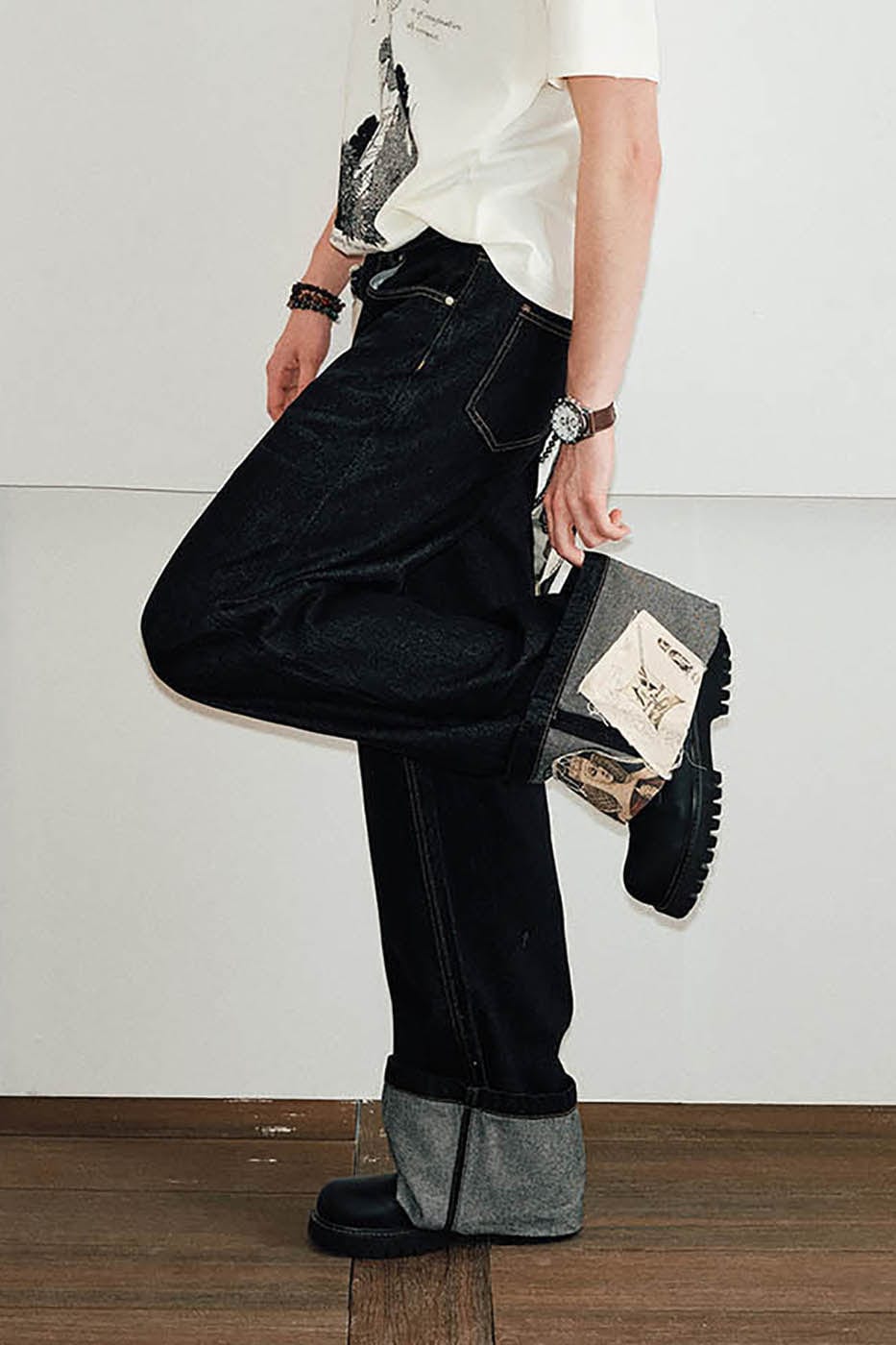 KREATE Patchwork Denim Pants, premium urban and streetwear designers apparel on PROJECTISR.com, KREATE