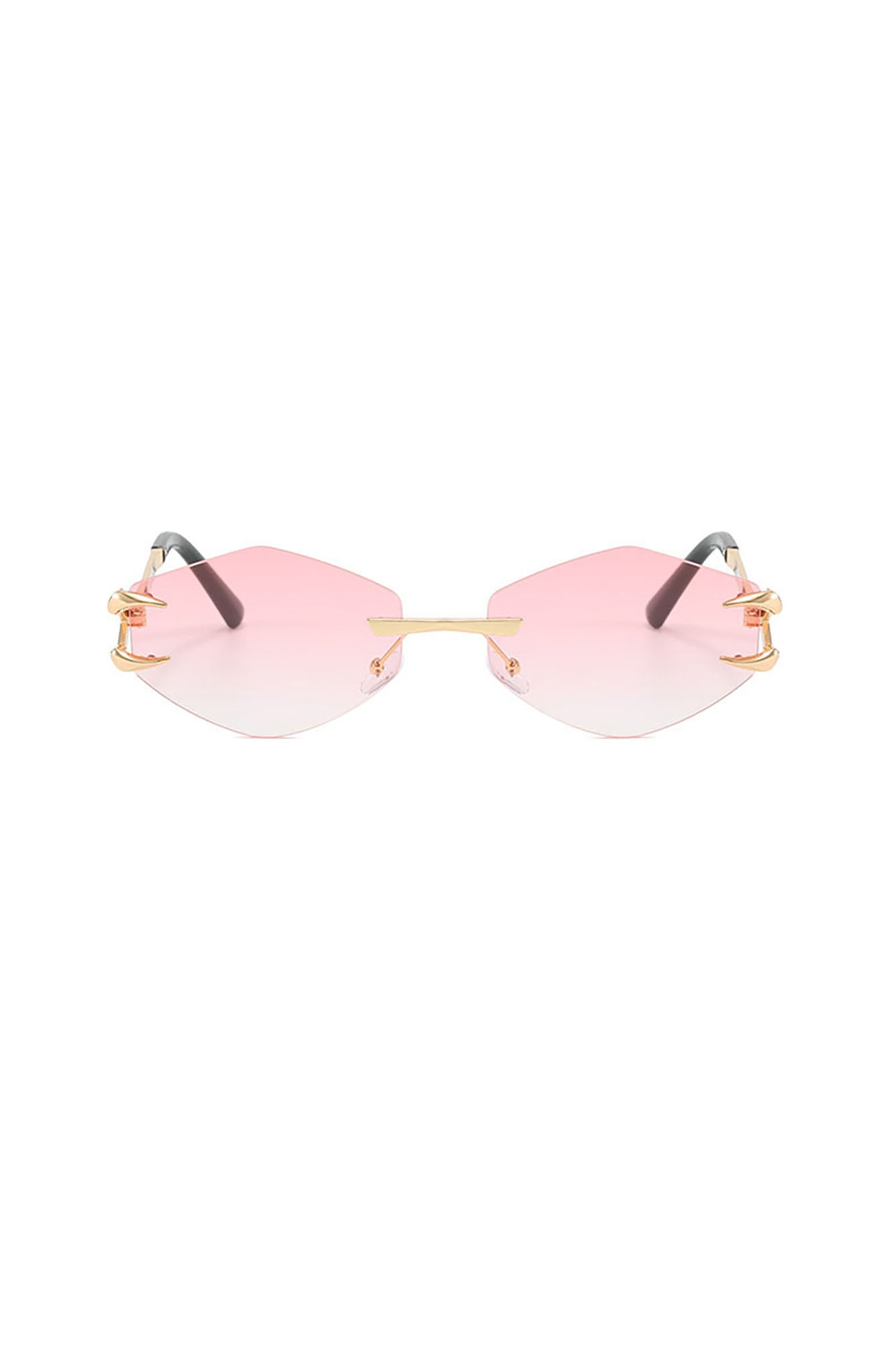 DAMAGE ASIA Claw Temple Gradient Hex Lens Rimless Sunglasses, premium urban and streetwear designers apparel on PROJECTISR.com, DAMAGE ASIA