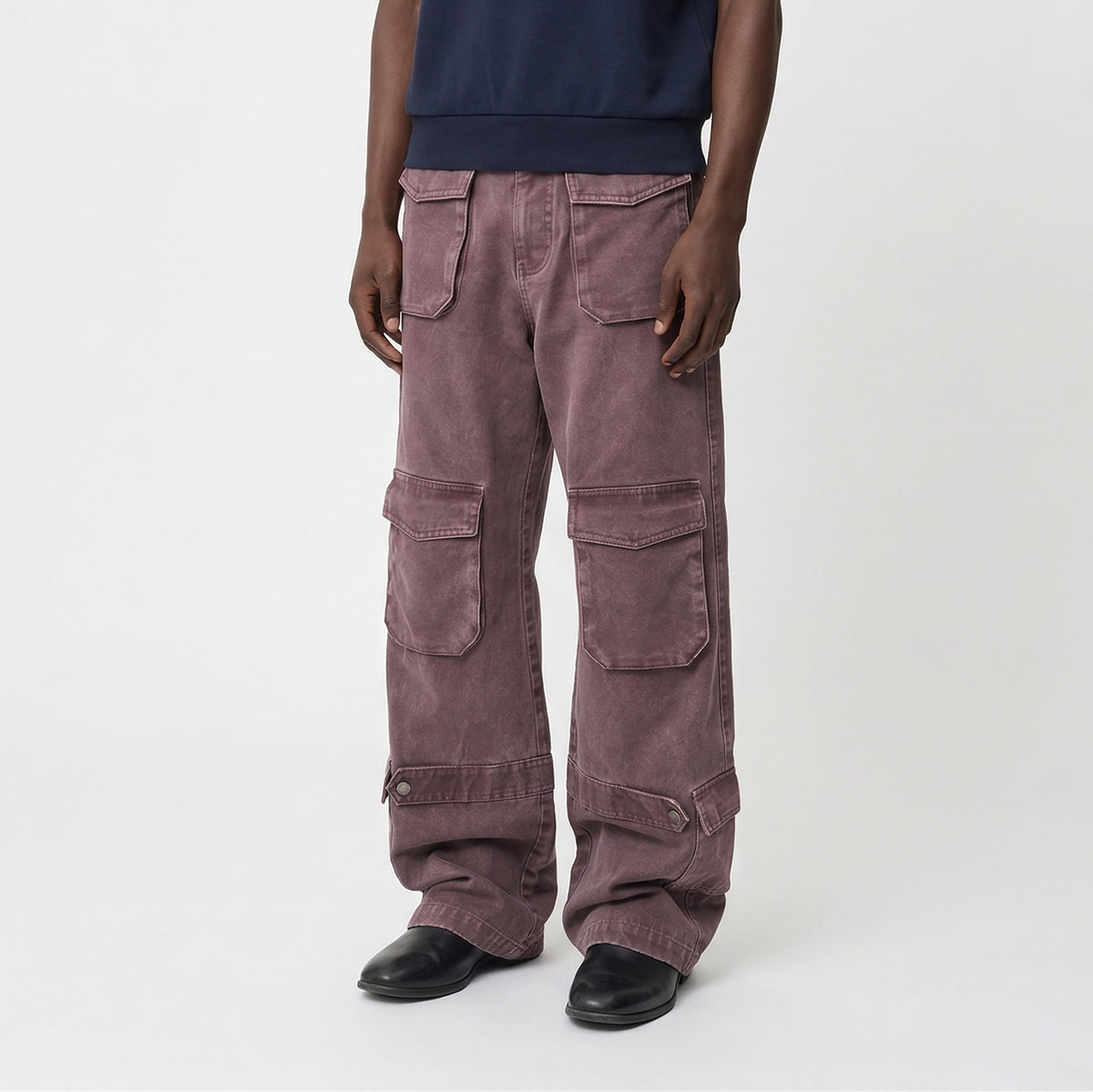 ELETEIZE Retro Washed Multi-Pocket Baggy Cargo Pants
