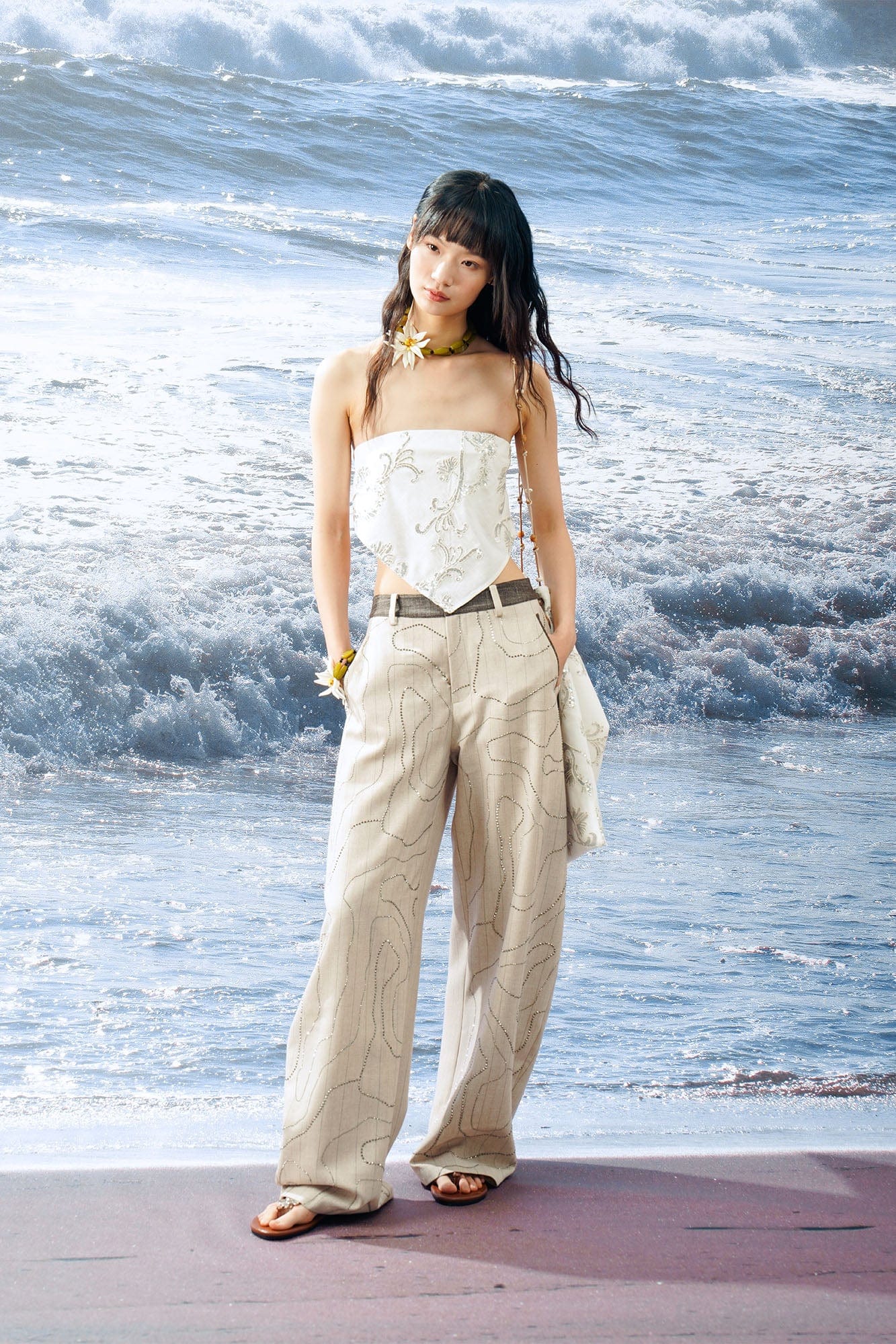 ORAL UTOPIA Topographic Studded Panel Pocket Wide-Leg Pants, premium urban and streetwear designers apparel on PROJECTISR.com, ORAL UTOPIA
