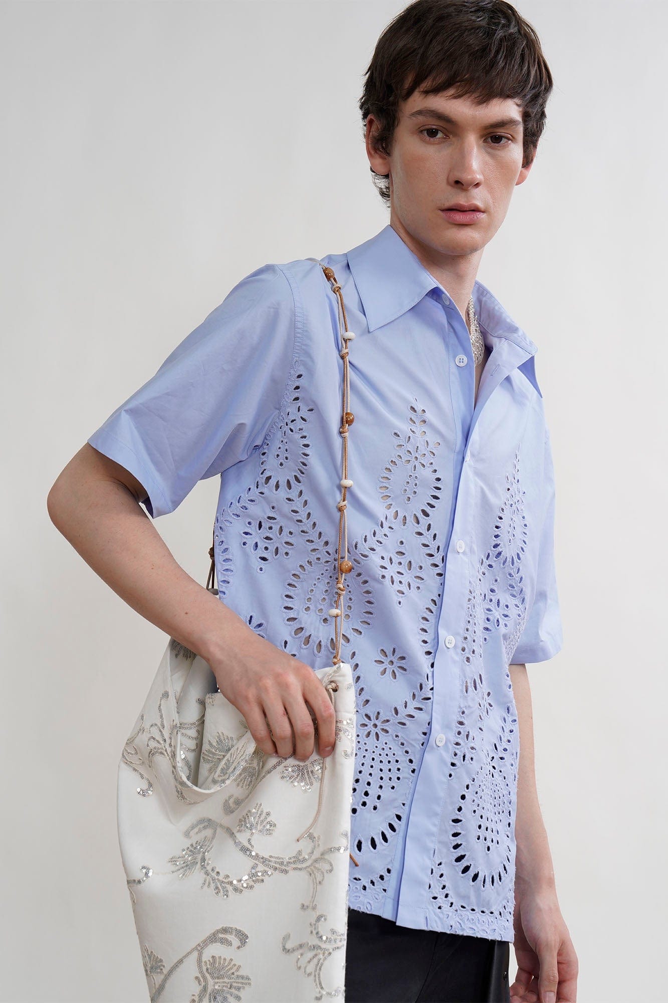 ORAL UTOPIA Ornate Sequin Embroidered Beaded Shoulder Tote Bag, premium urban and streetwear designers apparel on PROJECTISR.com, ORAL UTOPIA