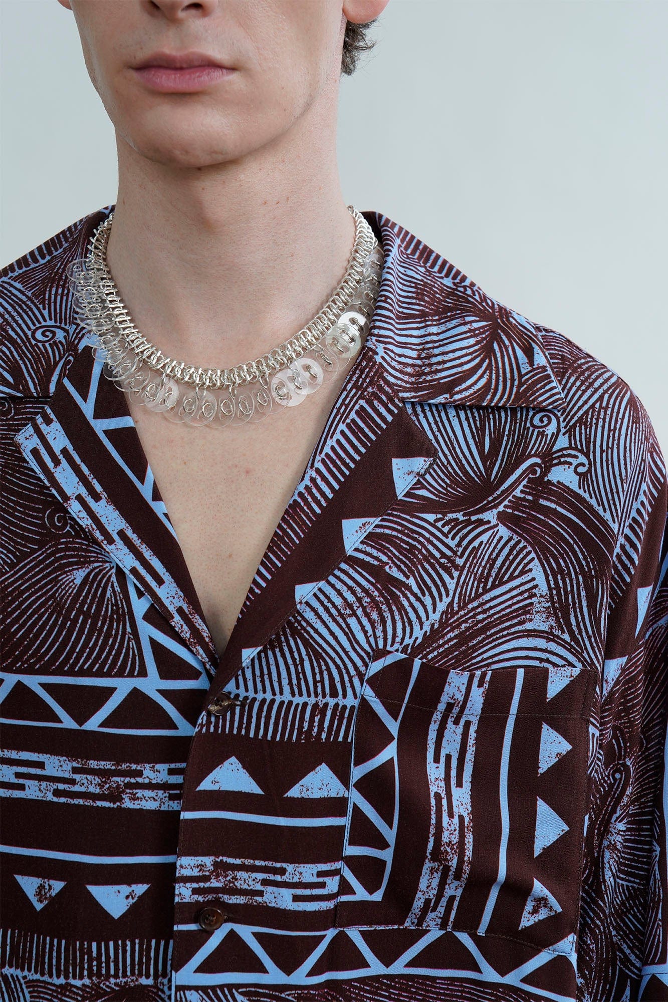 ORAL UTOPIA Paisley Carved Graphic Cuban Half Shirt, premium urban and streetwear designers apparel on PROJECTISR.com, ORAL UTOPIA
